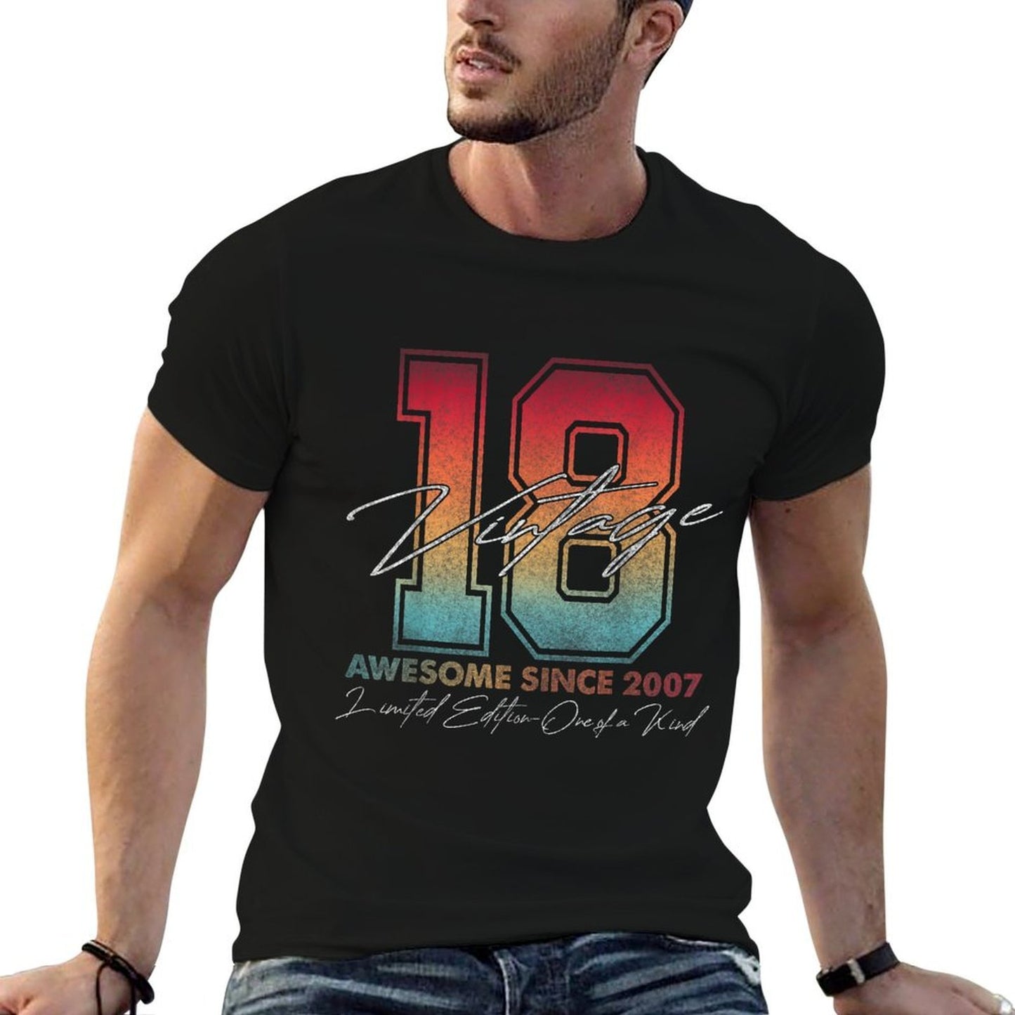 18 Year Old Gifts Vintage 2007 Limited Edition 18th Birthday Summer-ready Fabric T-Shirt