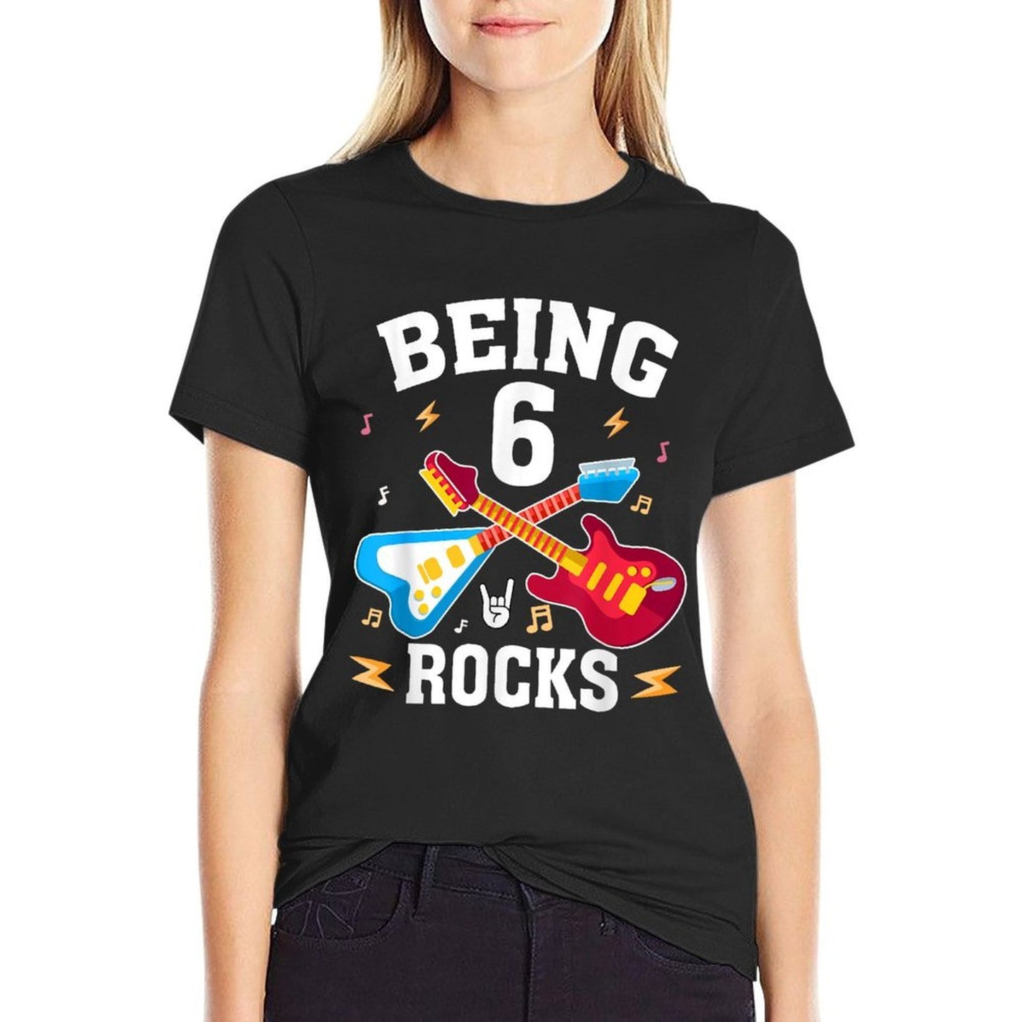 6th Birthday Rock Music 6 Year Old Party Kids Soft T-Shirt