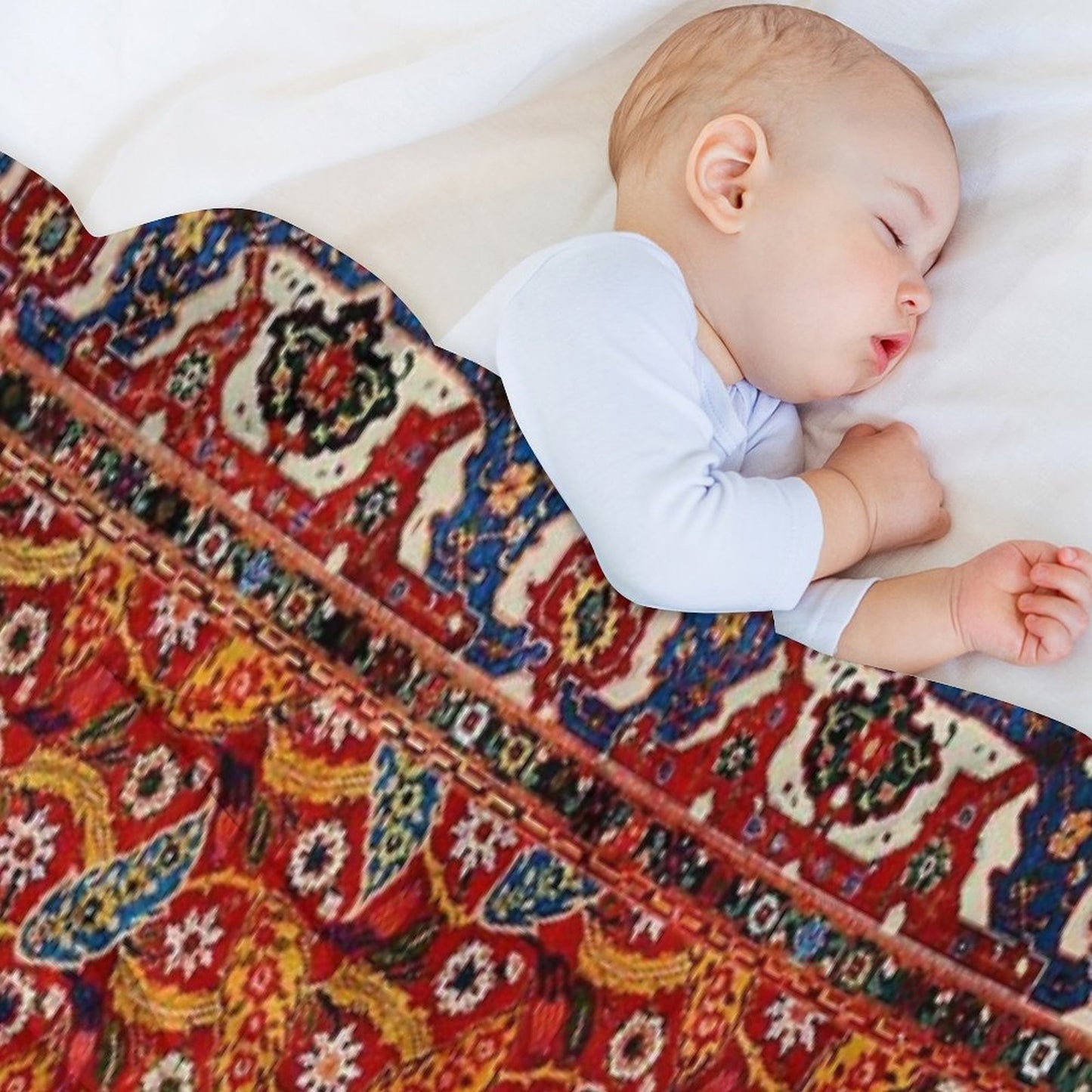 Carpet Pattern in Paisley Boho Multi-functional Throw Blanket