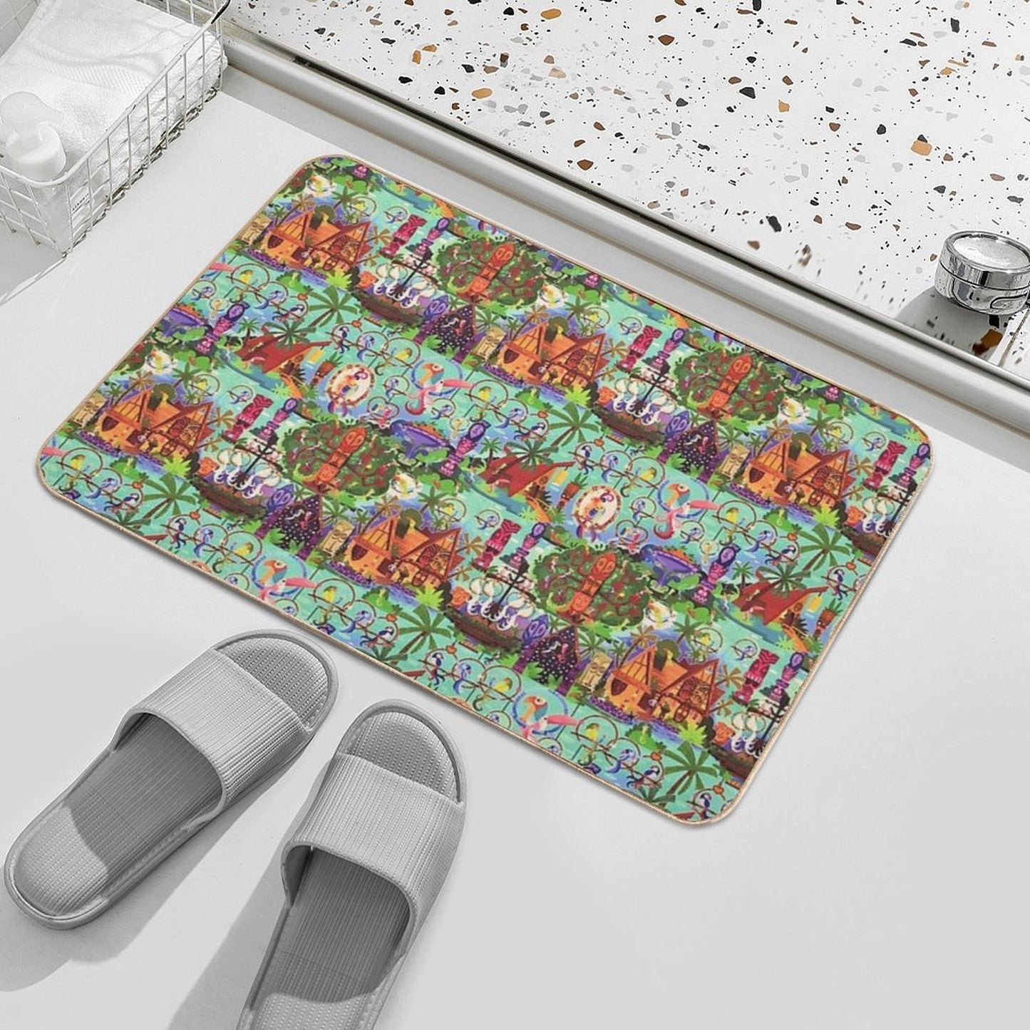 The ORIGINAL Enchanted Tiki Room Collage Durable Bath Mat
