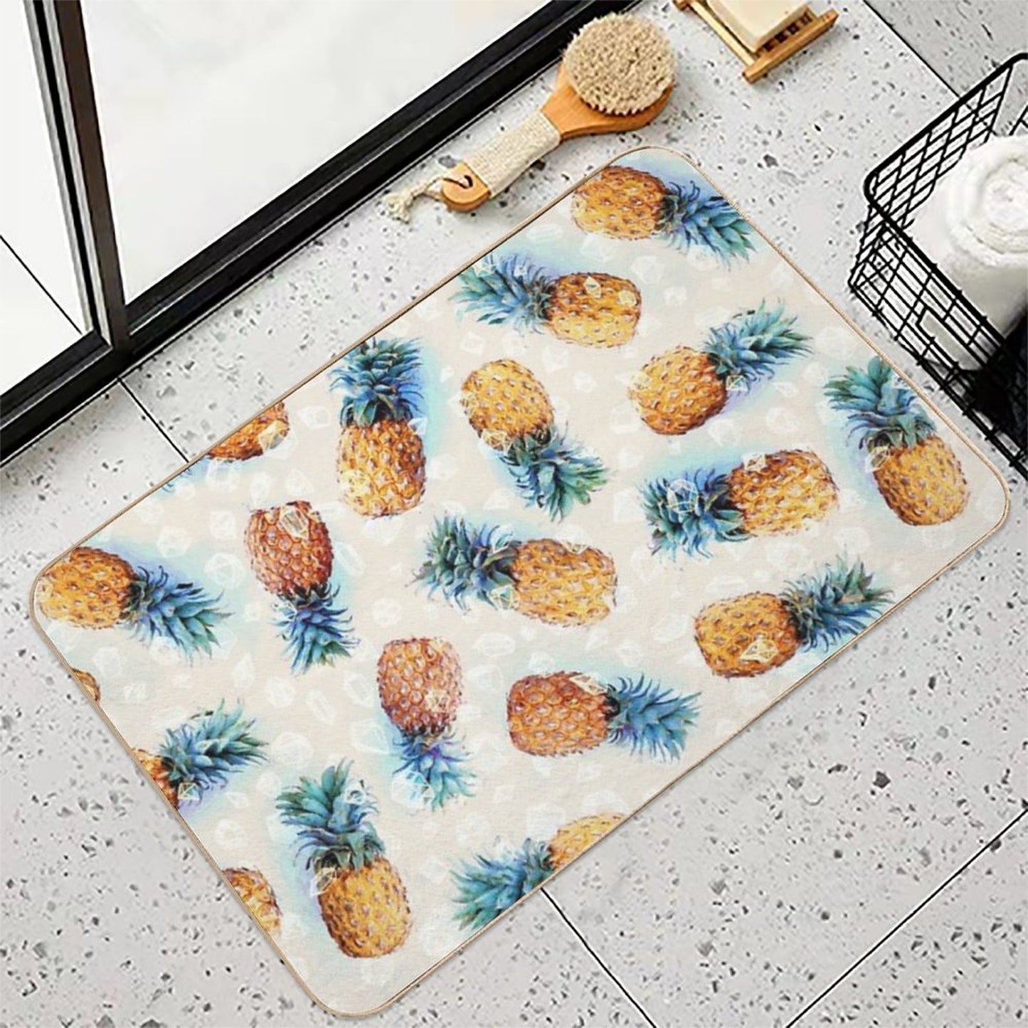 Pineapples + Crystals Pet-Safe Bath Mat
