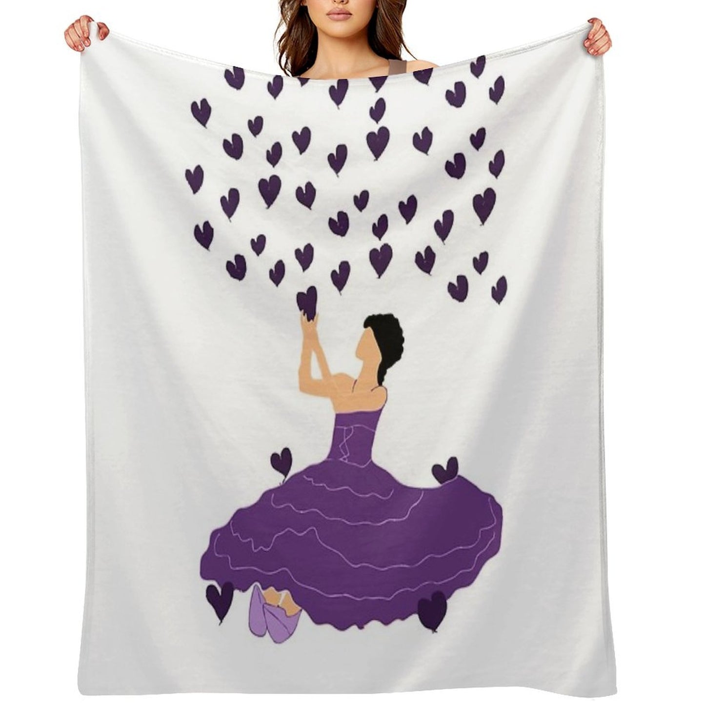 Girl with Love Lightweight Throw Blanket
