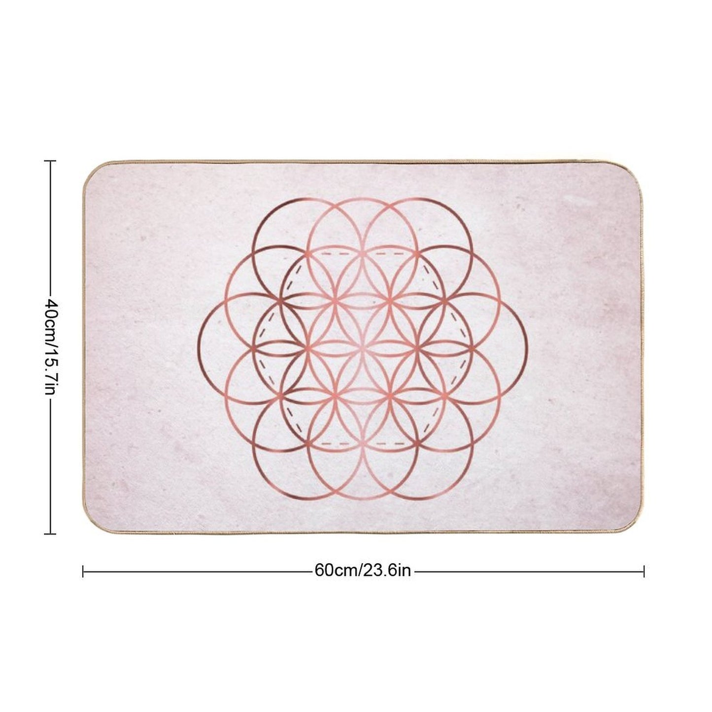 Rose Gold Flower of Life Slip-Resistant Bath Mat