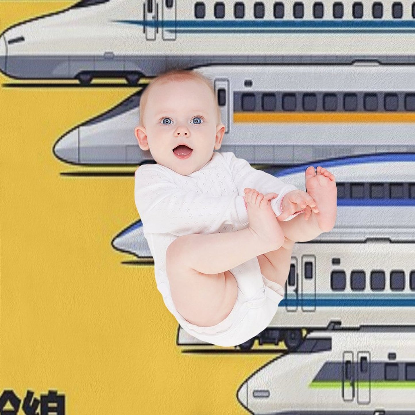 Shinkansen Bullet Train Evolution - Yellow Gift-ready Throw Blanket