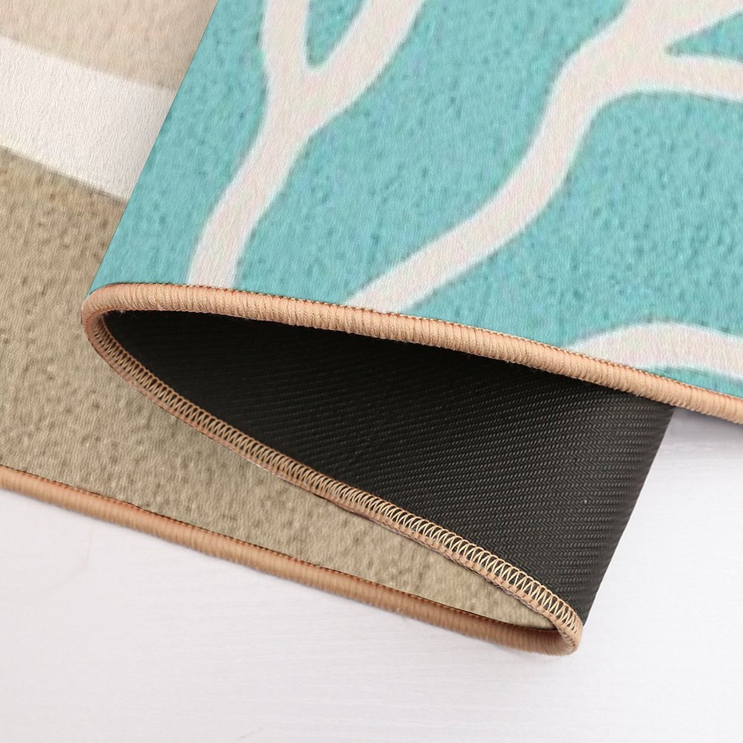 Abstract Irregular Shapes with Earth Tones Rapid-Drying Bath Mat