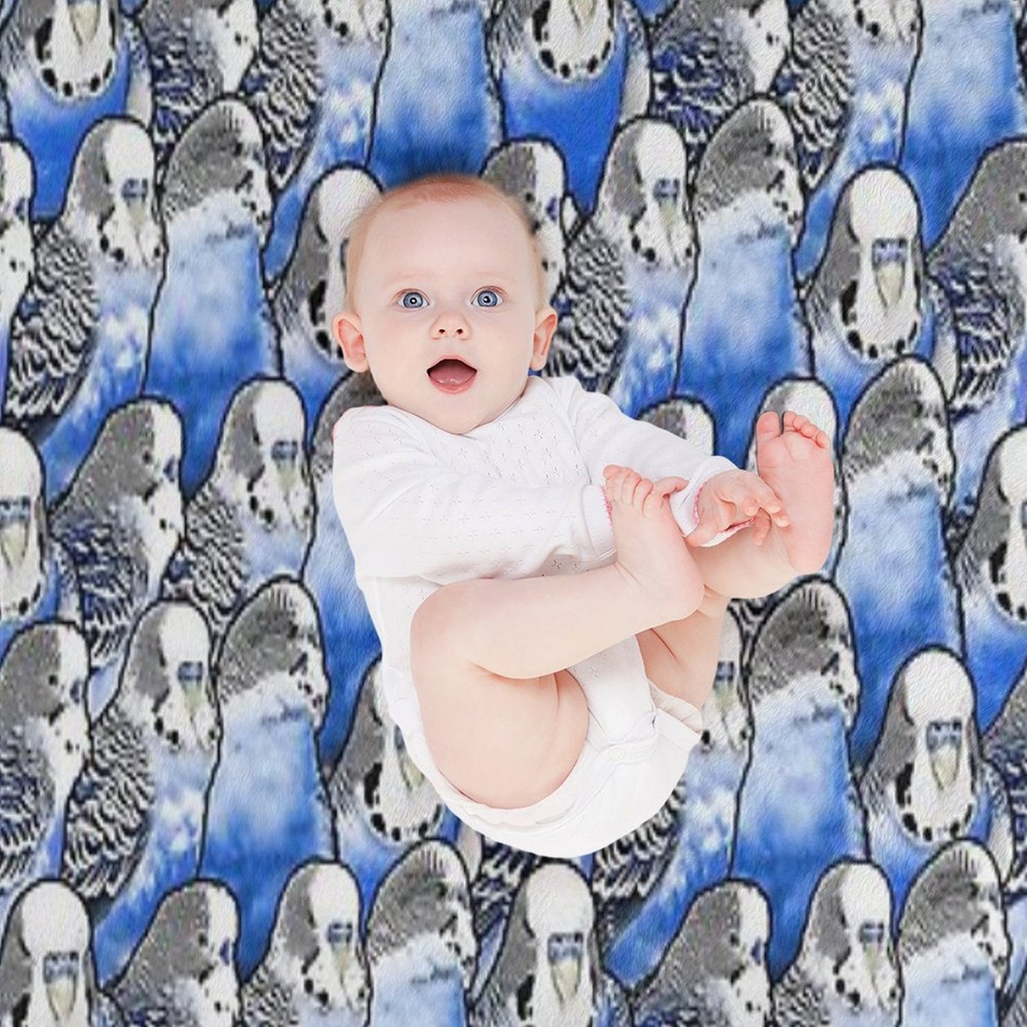Budgie Blue Pattern All-season Throw Blanket