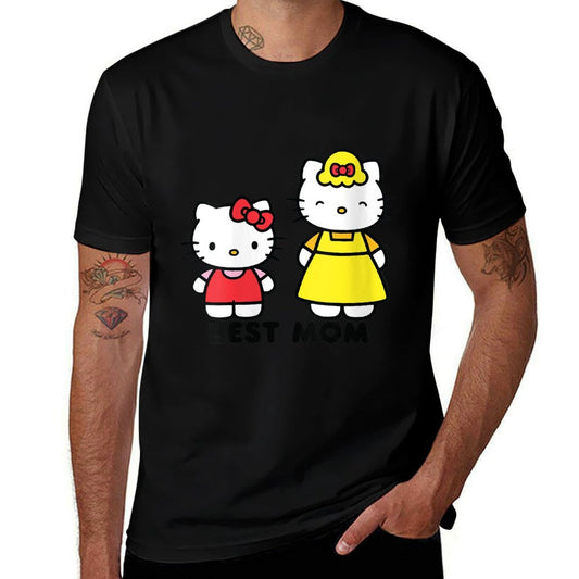 Womens Hello Kitty Best Mom Mother's Day  Summer-ready Fabric T-Shirt