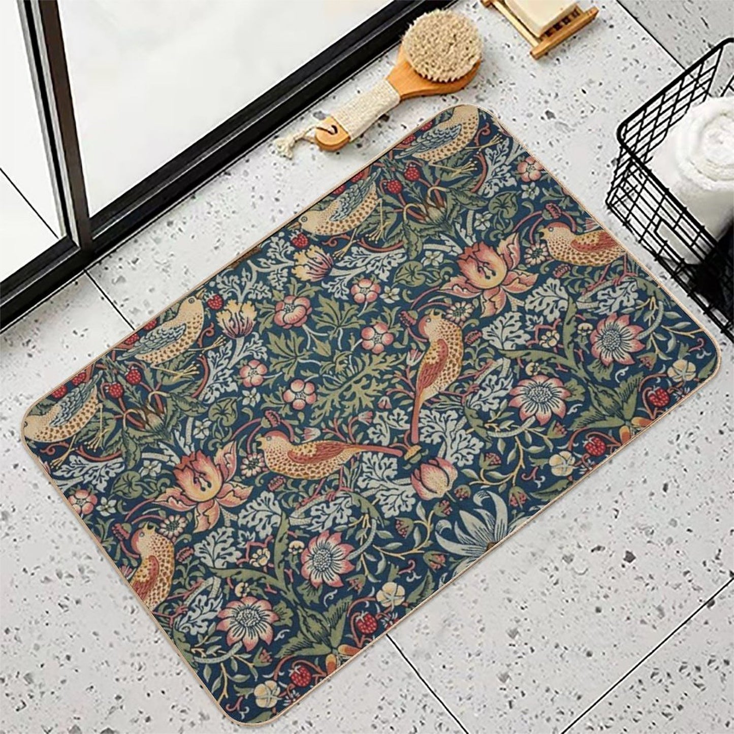 Strawberry Thief (William Morris Textile) Multi-Purpose Bath Mat