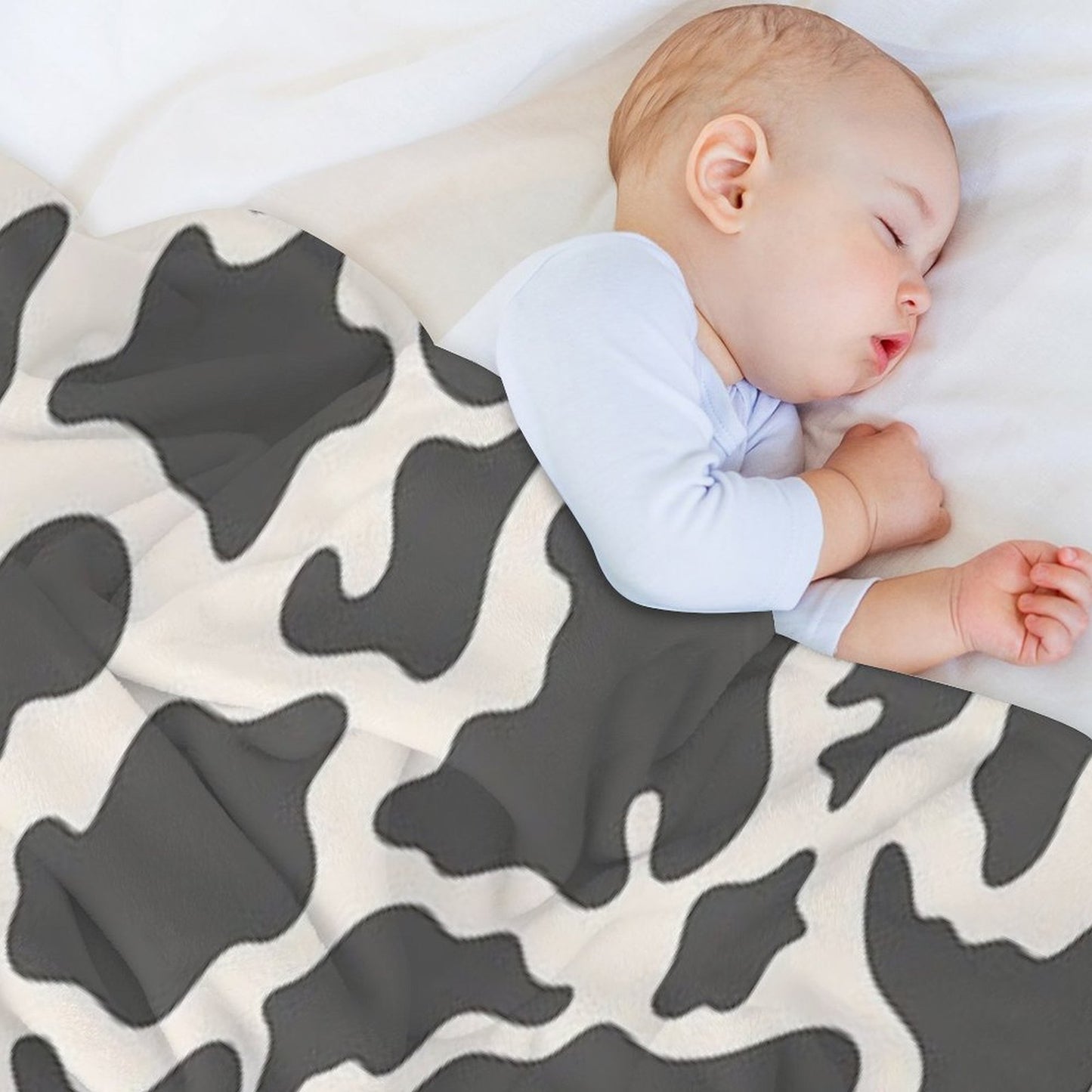 Cow Print Plush Throw Blanket