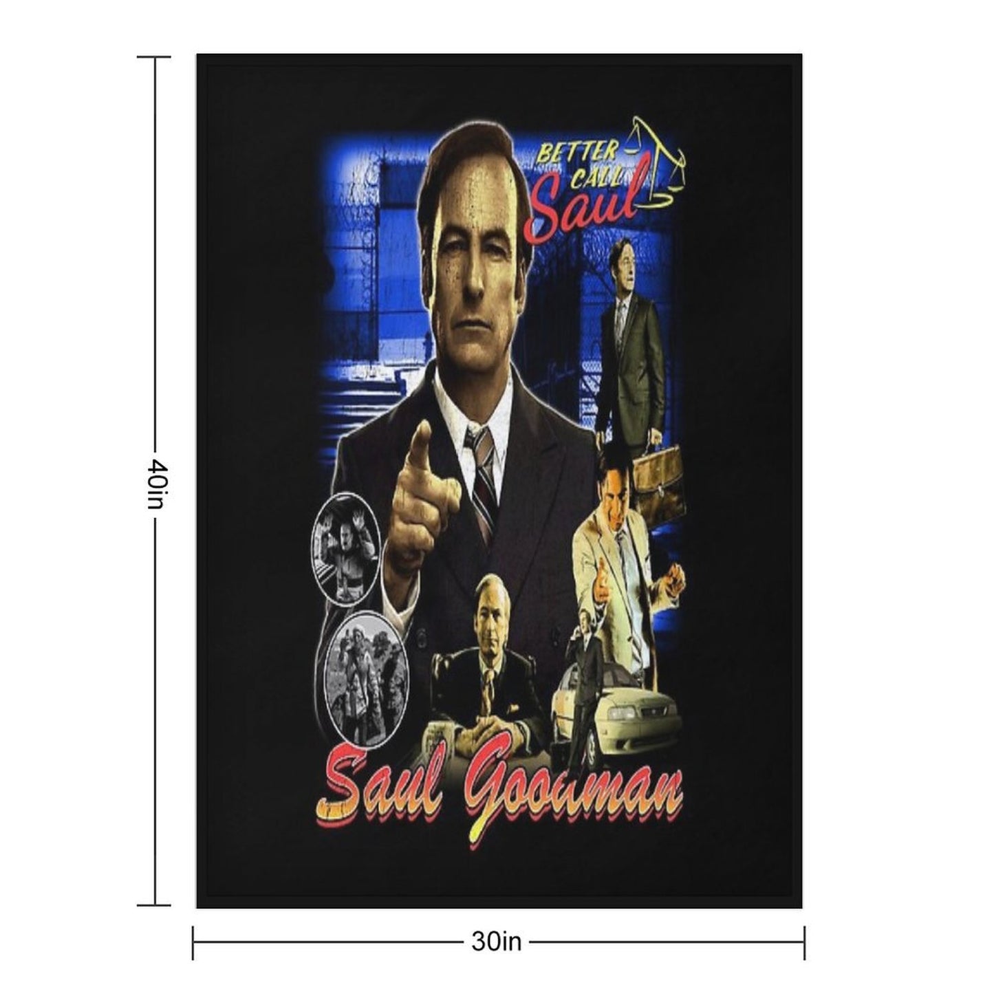 Saul Goodman Vintage 90s Bootleg Design Lightweight Throw Blanket