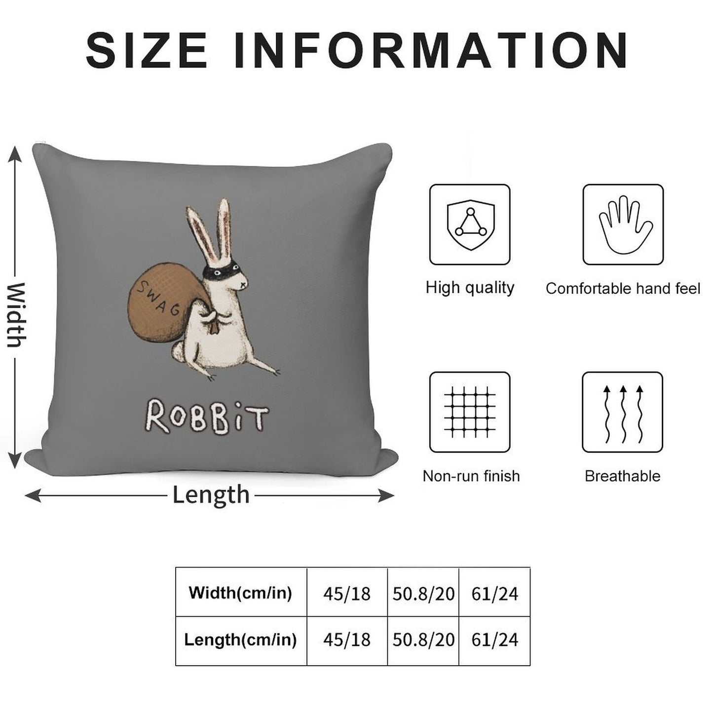 Robbit Soft High-Density Material Throw Pillow