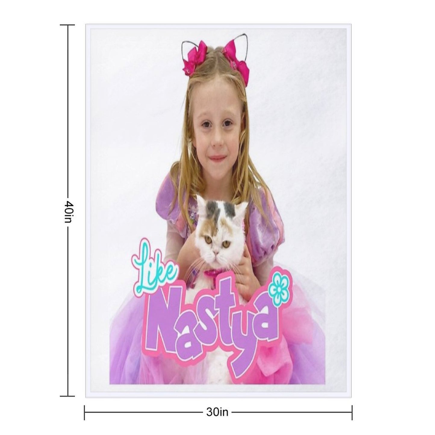 Like Nastya Holding Cute Cat, Like Nasya Soft Stuffed Plush Animal Toy,like Nastya Logo Durable Throw Blanket