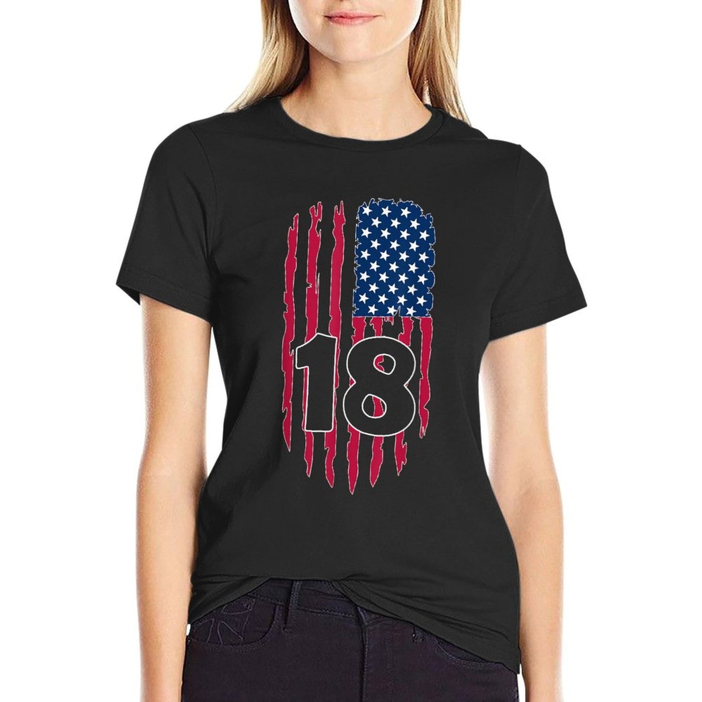 USA NUMBER 18 YEARS OLD BOY 18TH BIRTHDAY Lightweight T-Shirt