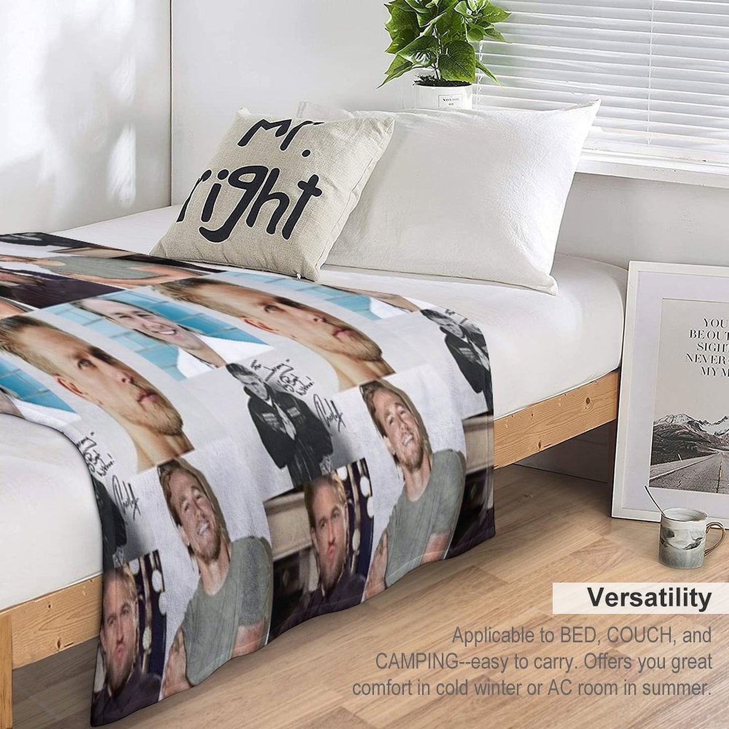 Charlie Hunnam Signed Art Travel-friendly Throw Blanket