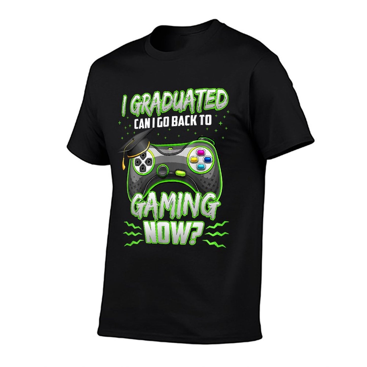 Funny Can I Go Back to Gaming Graduation Video Game Gamer  Cotton T-Shirt