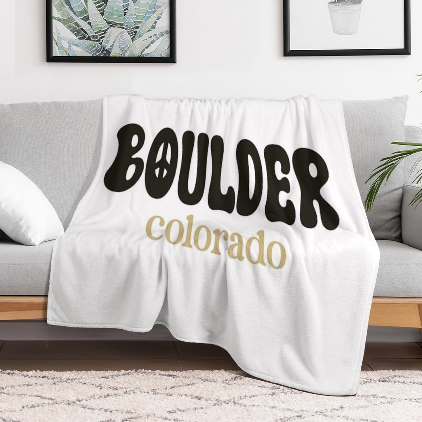 Boulder, CO Plush Throw Blanket