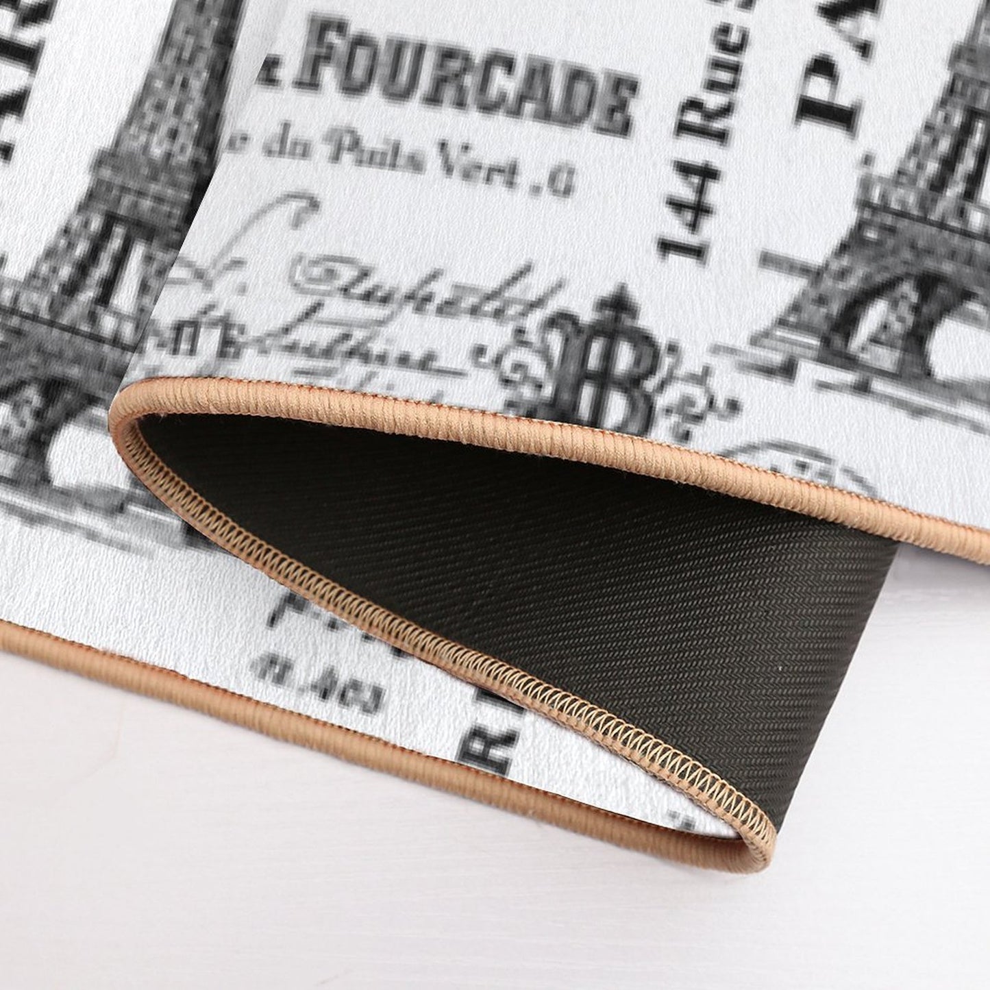 Vintage Paris Black And White Nostalgic Pattern Eco-Friendly Bath Mat