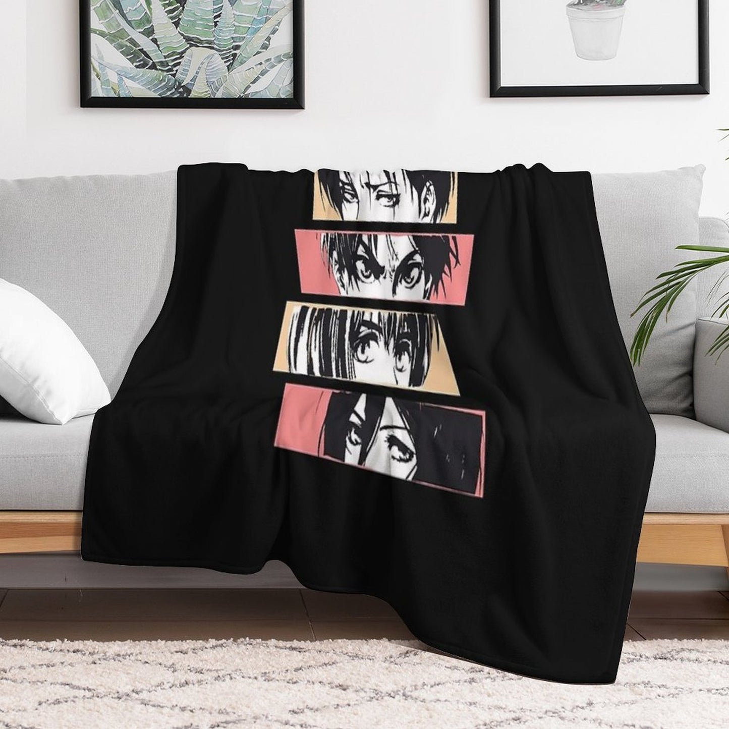 Anime Characters Travel-friendly Throw Blanket