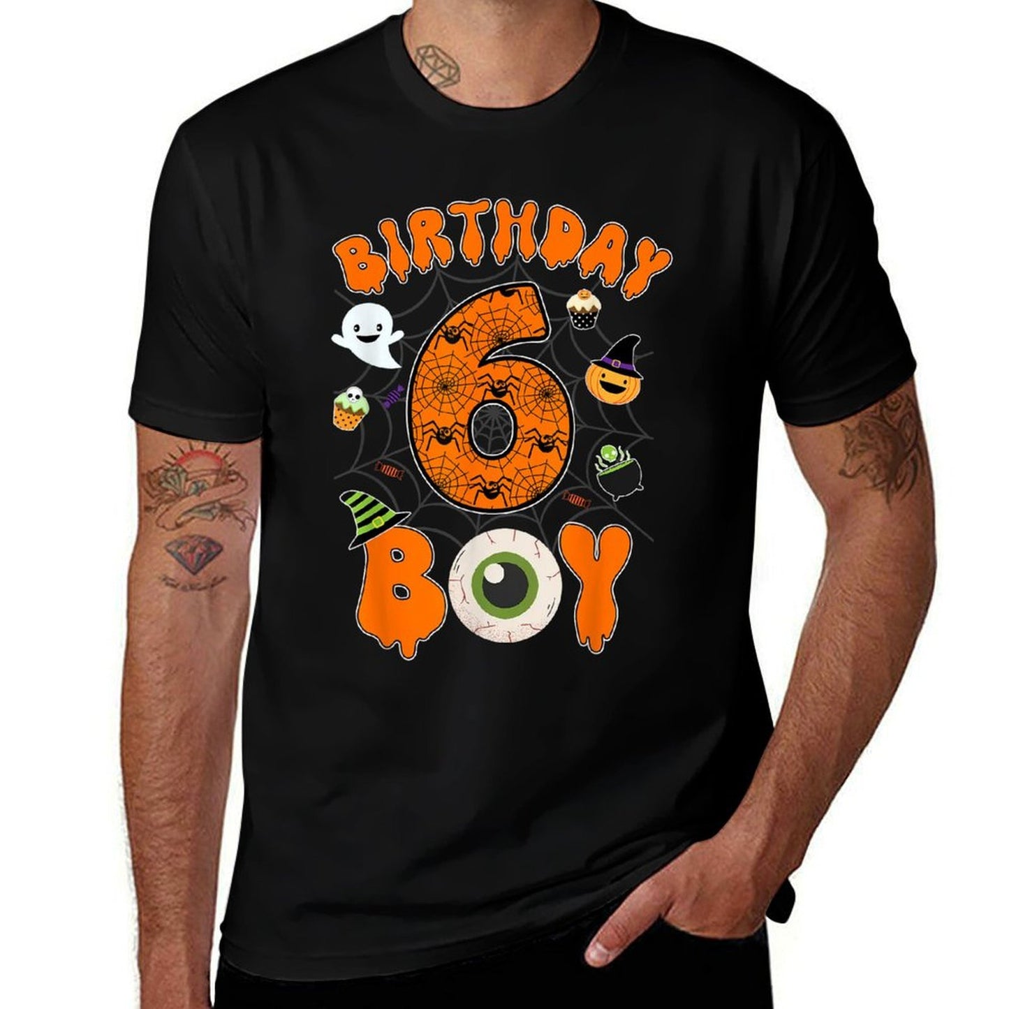 6th Birthday Halloween Spider Theme Party 6 Year Old Boys Classic T-Shirt