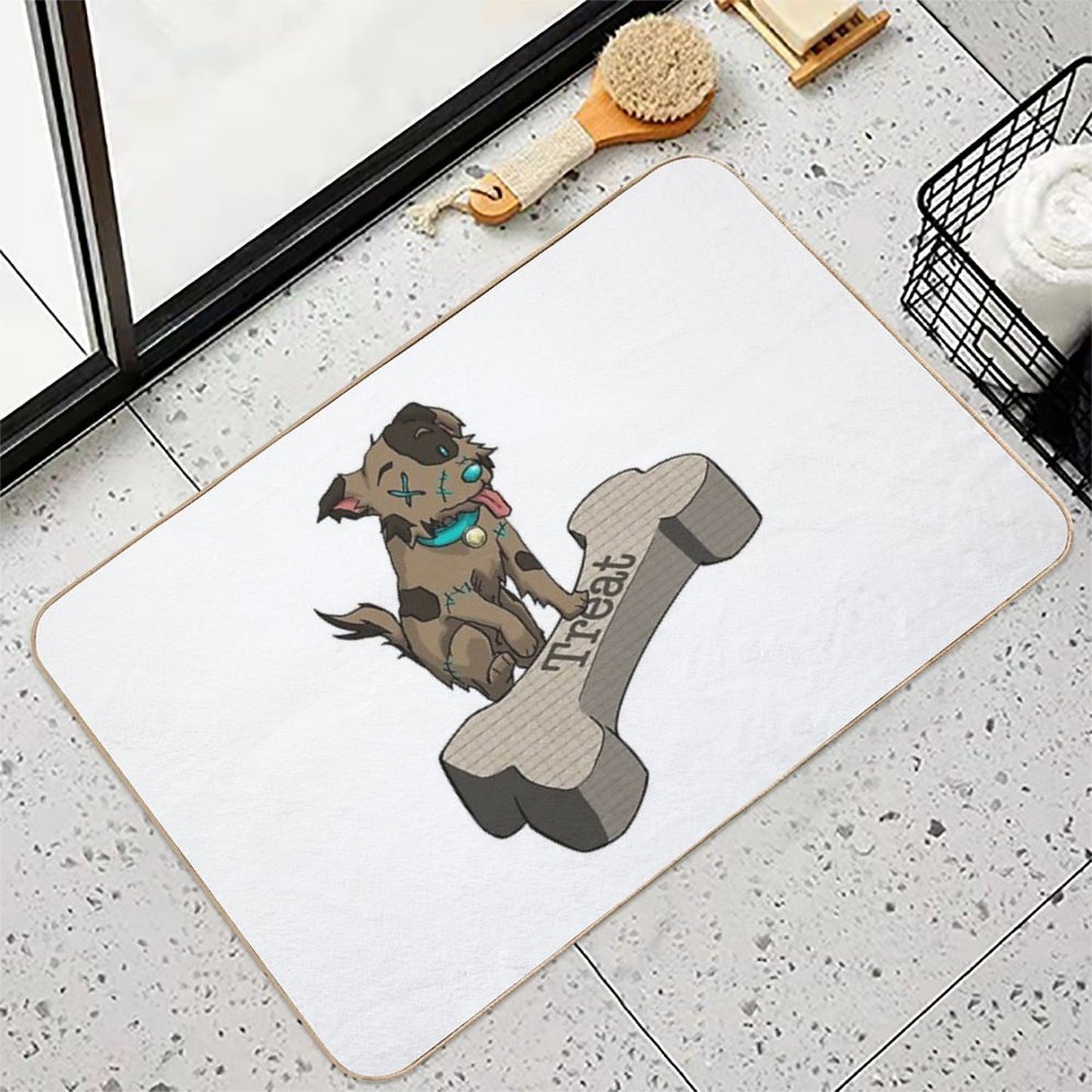 Voodoo Dog with Bone Durable Bath Mat