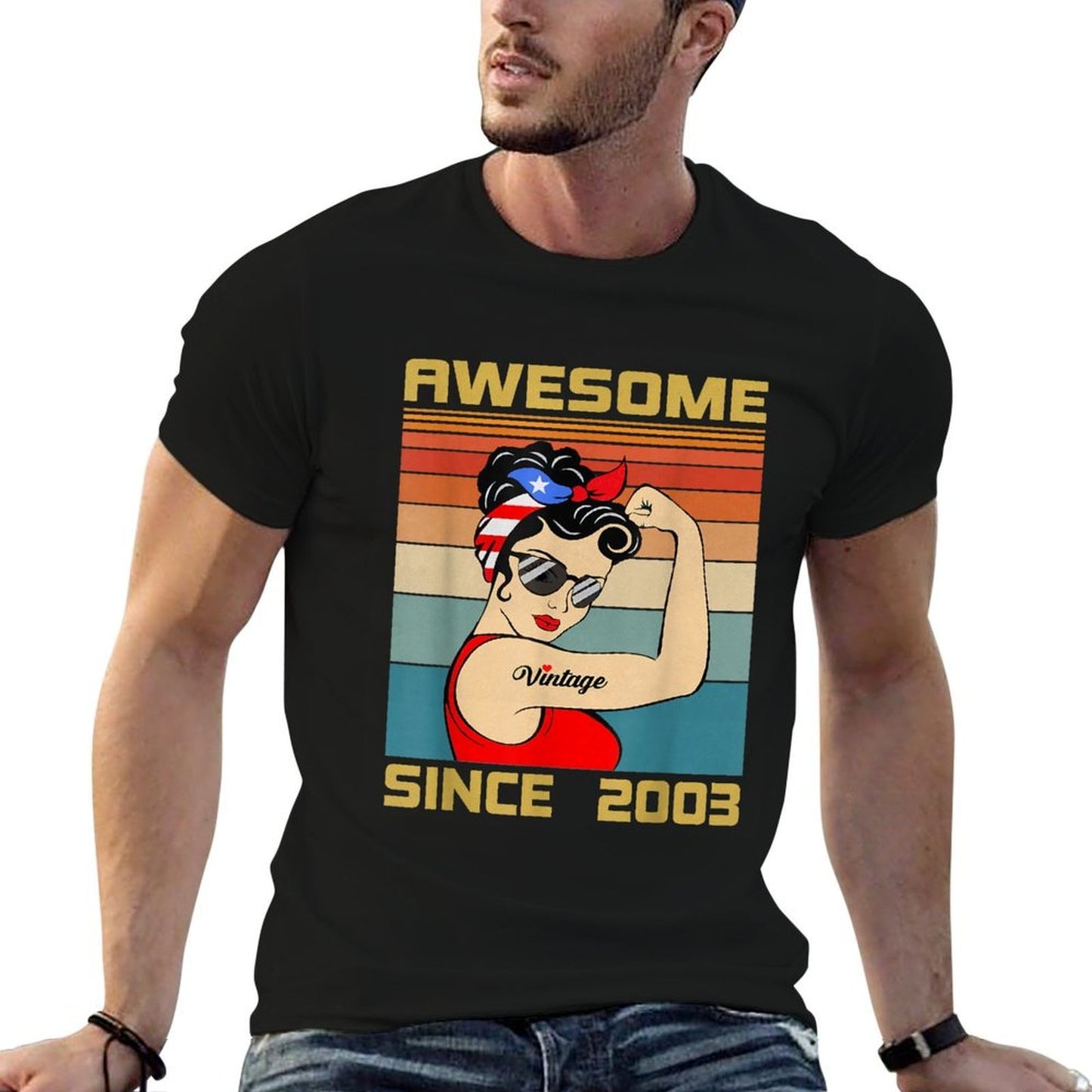 22th Birthday Gift 22 Years Old For Women Retro Vintage 2003 Eco-friendly Material T-Shirt