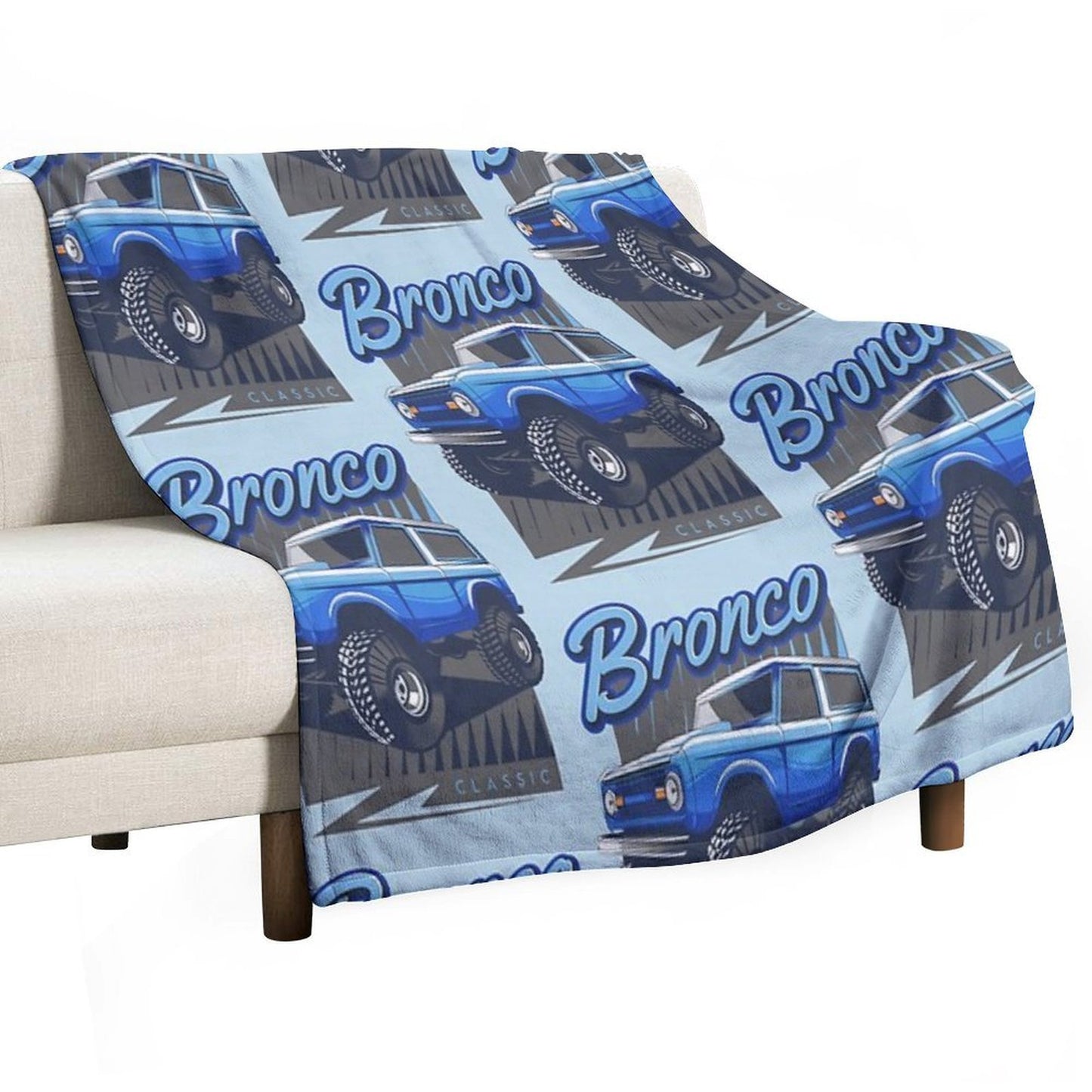 Ford Bronco Truck Classic Ford Bronco Blue Compact Throw Blanket