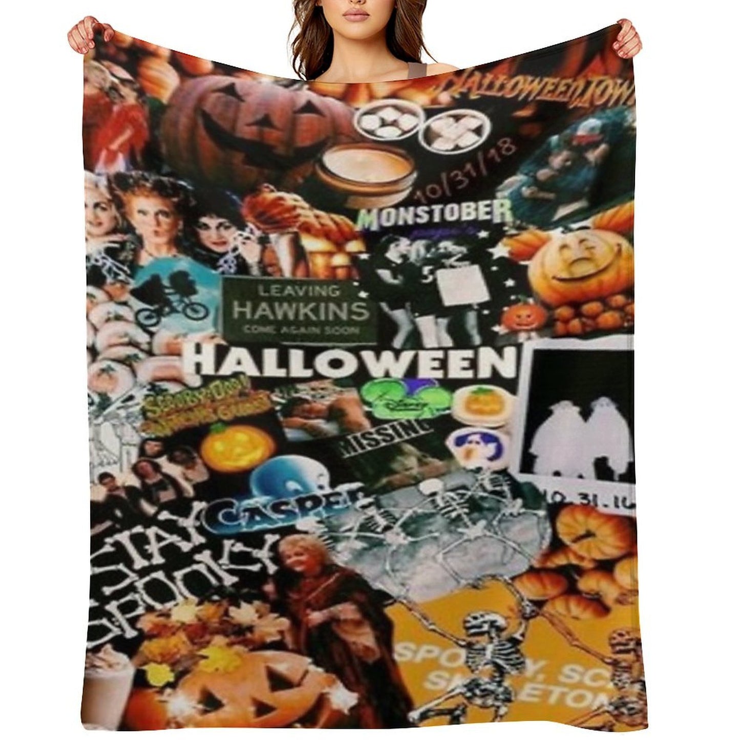 Halloween Collage Durable Throw Blanket