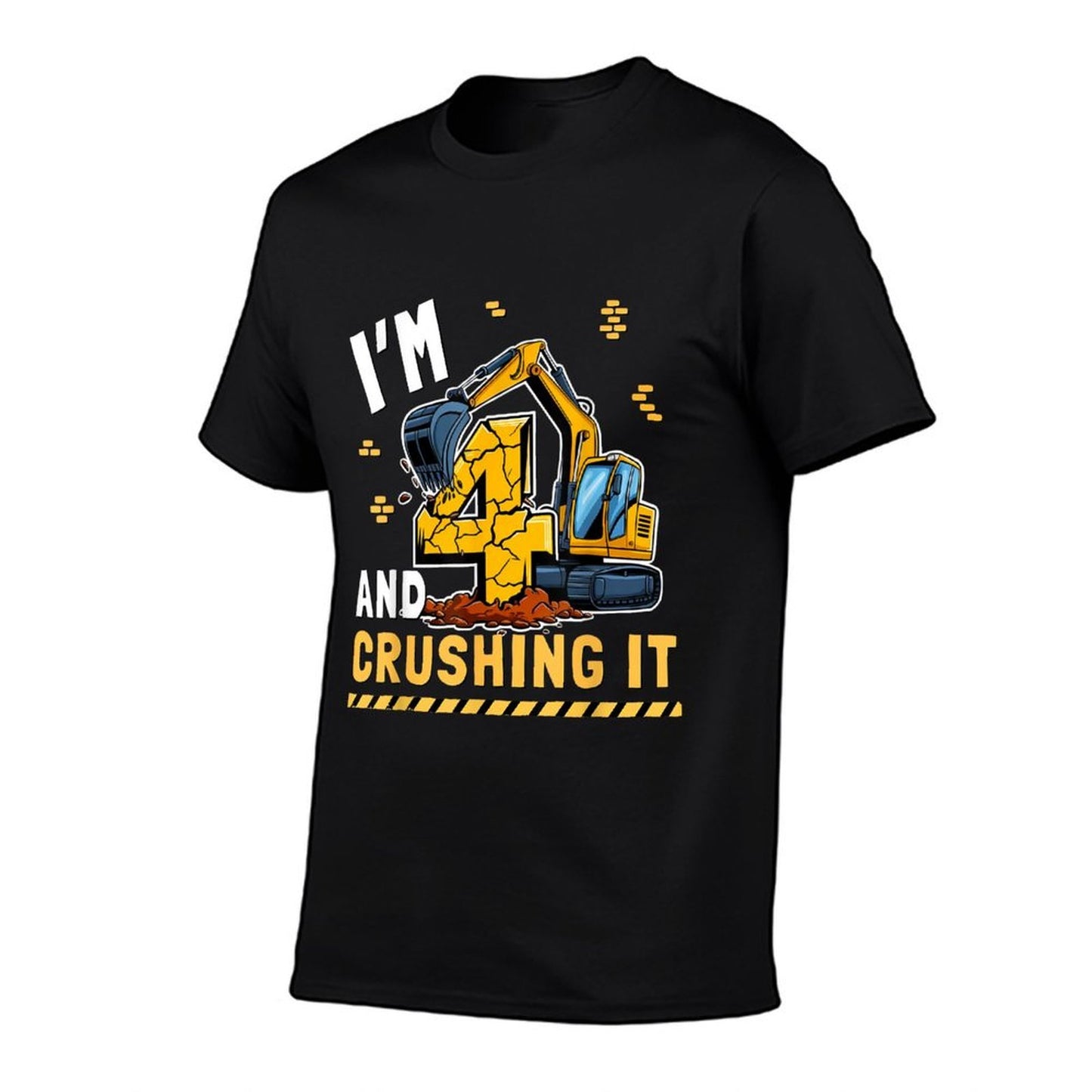 I'M 4 AND CRUSHING IT Construction Truck 4th Birthday Party Quick-drying T-Shirt