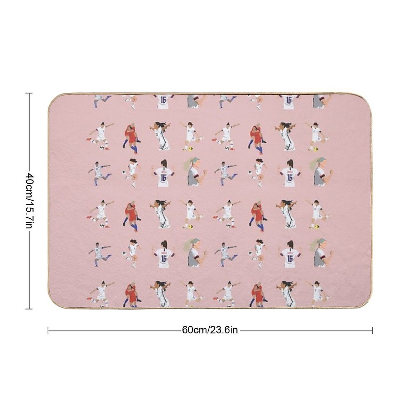 USWNT Players Pattern Easy To Clean Bath Mat