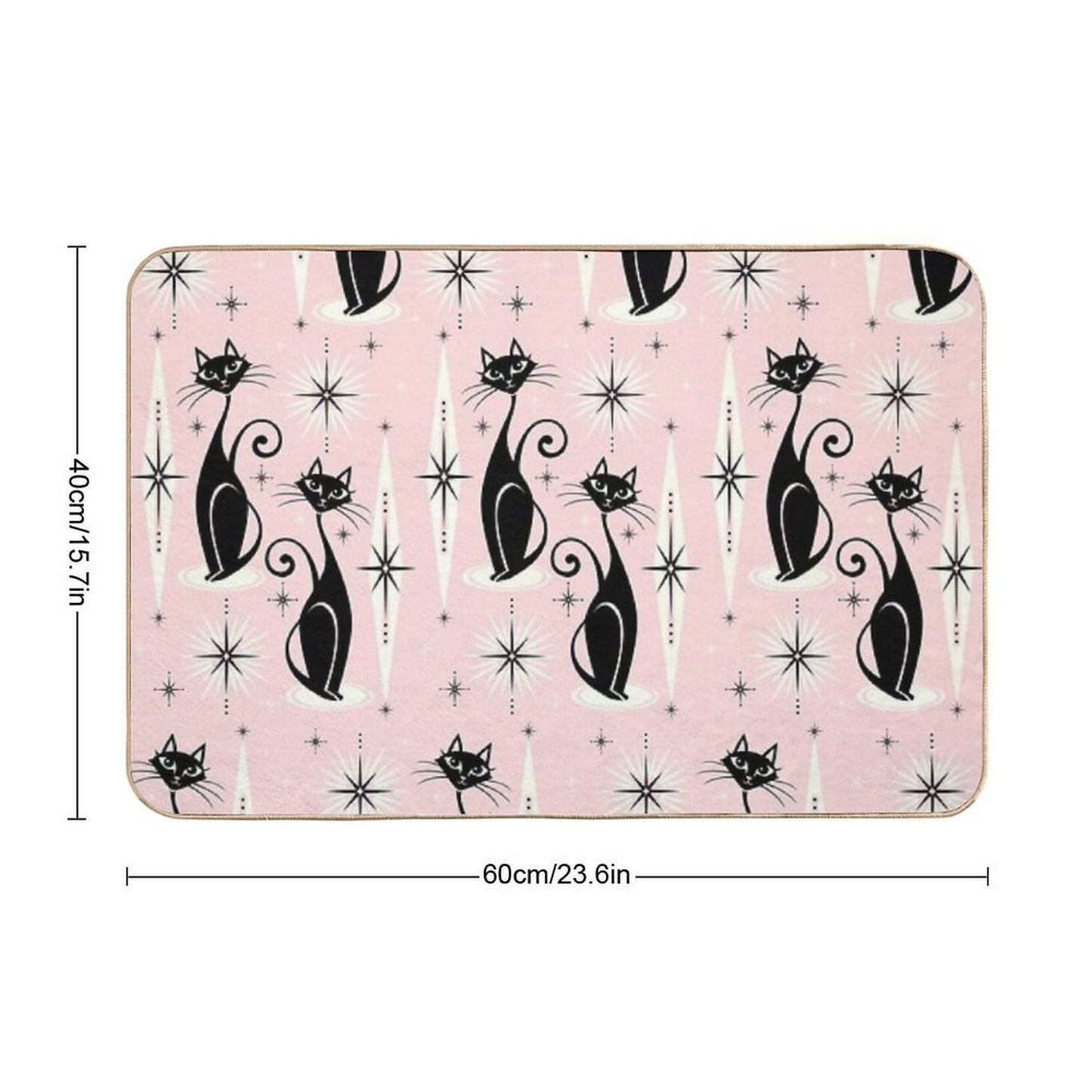 Mid Century Meow Retro Atomic Cats Multi-Purpose Bath Mat