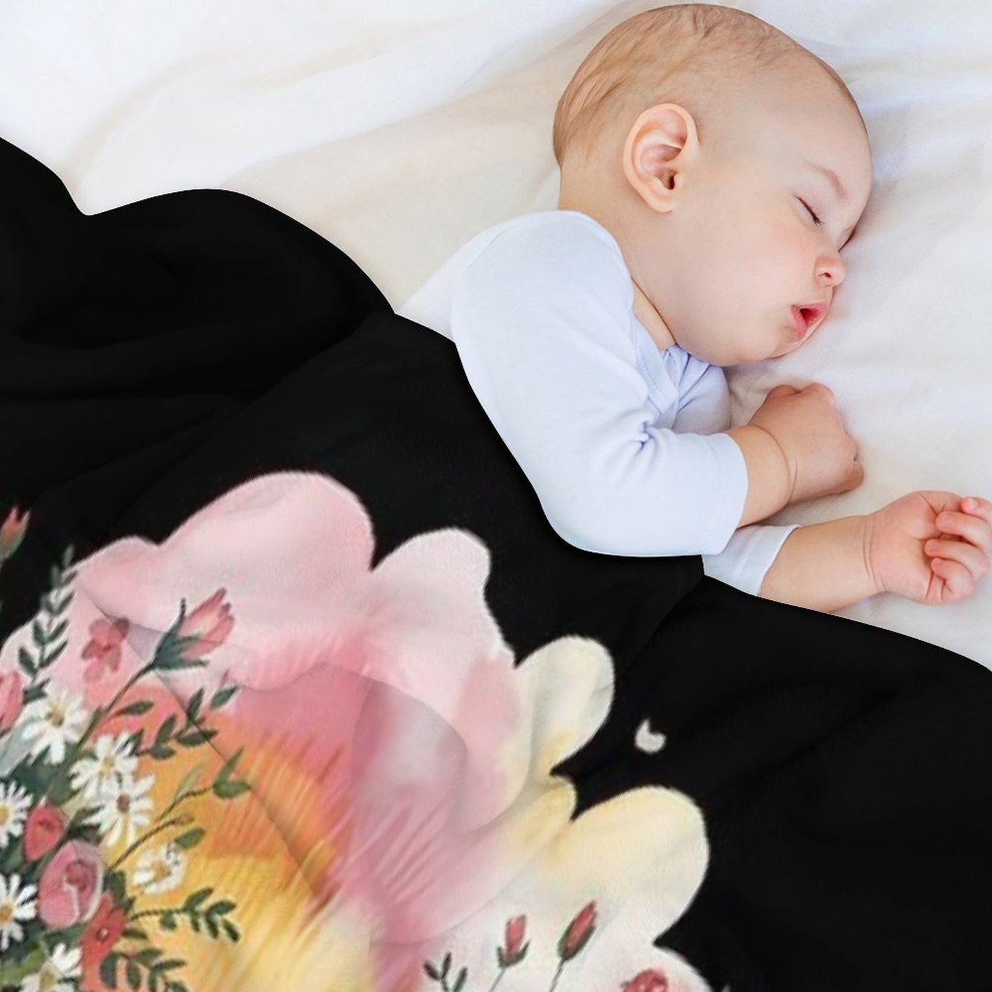 Flourish Dream Thrive Floral Bike Subtle Multi-functional Throw Blanket