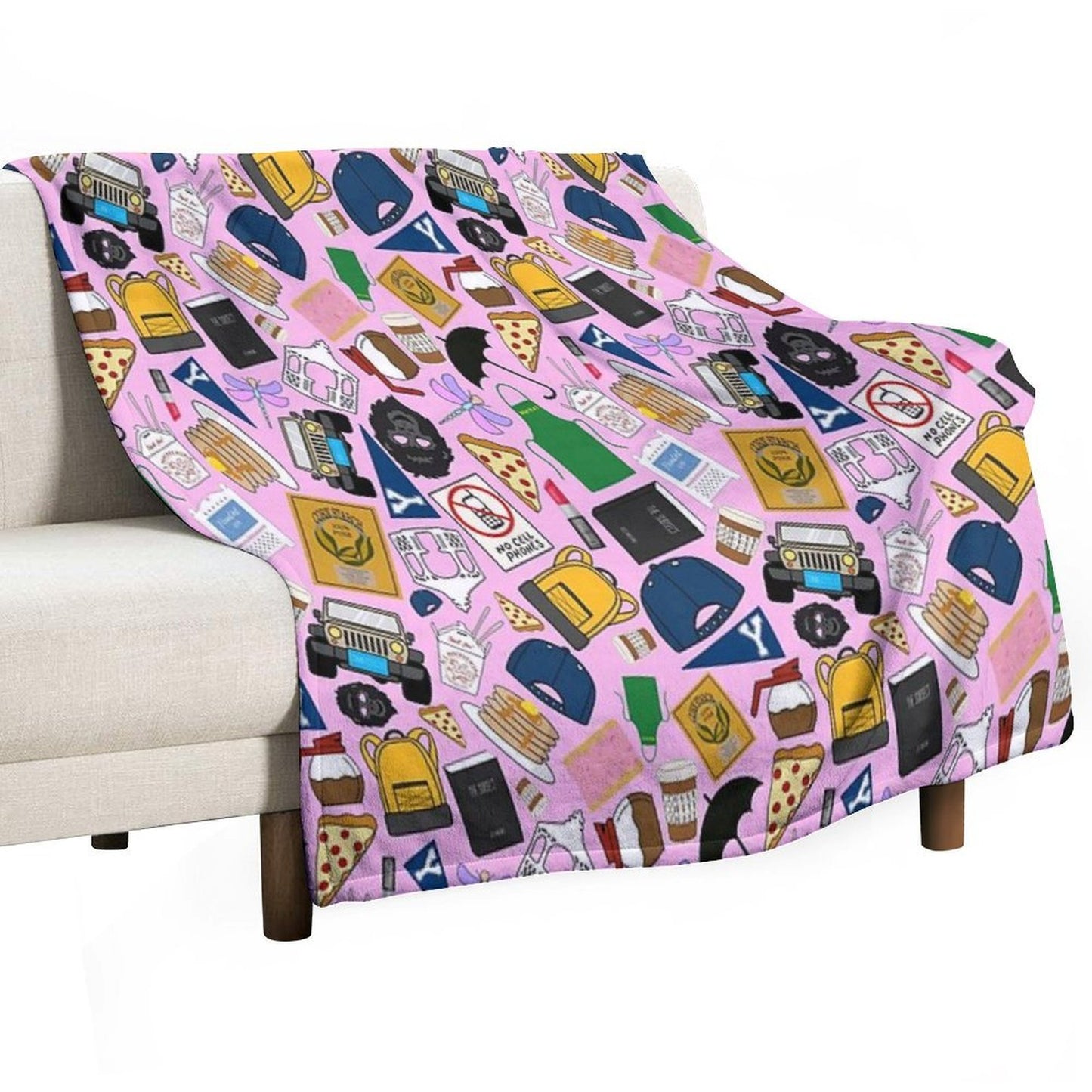 Ultimate Fan Pattern Icons All Over Print Pink Pack Sustainable Throw Blanket