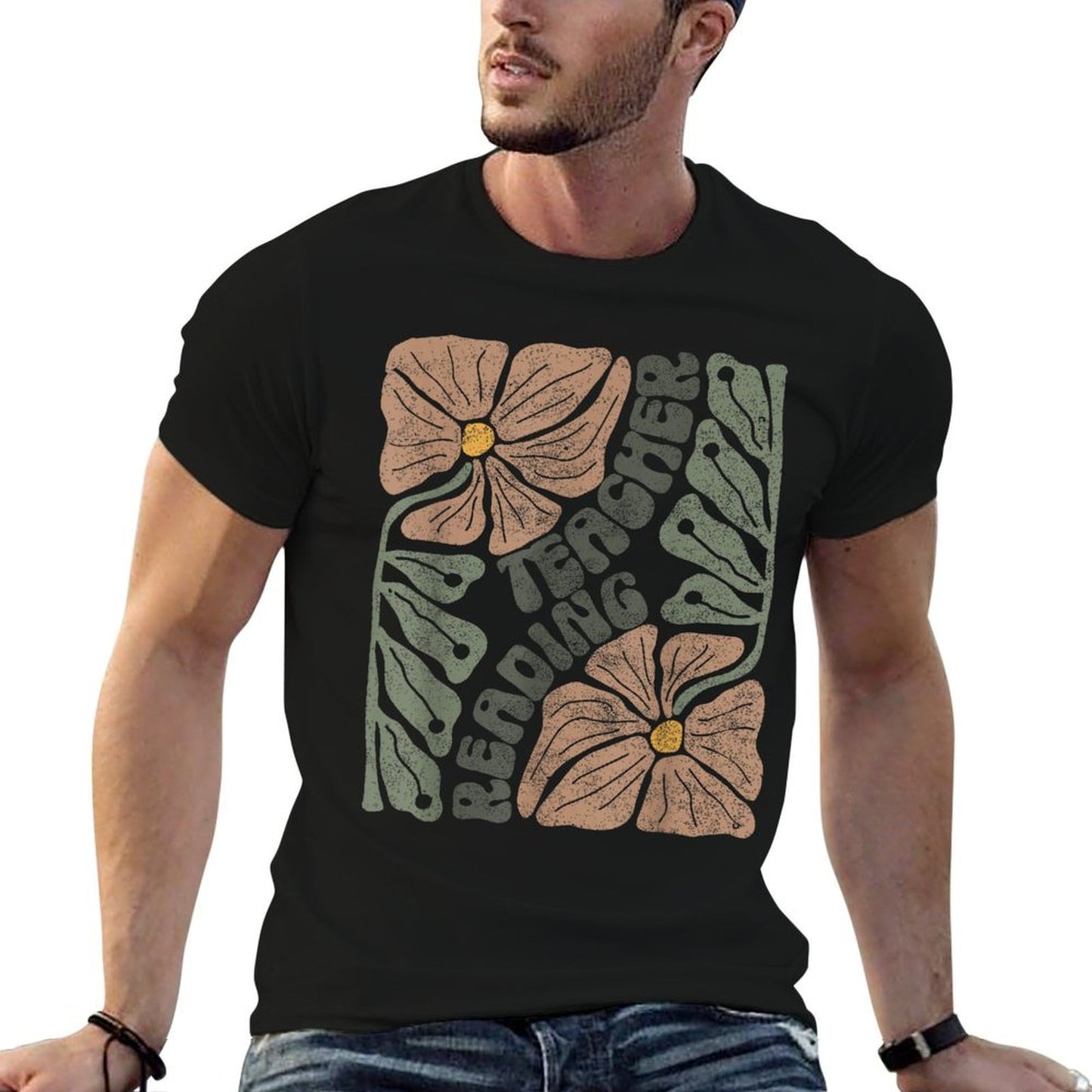 Boho Floral Reading Teacher Retro Reading Specialist Wildfl Affordable Price T-Shirt