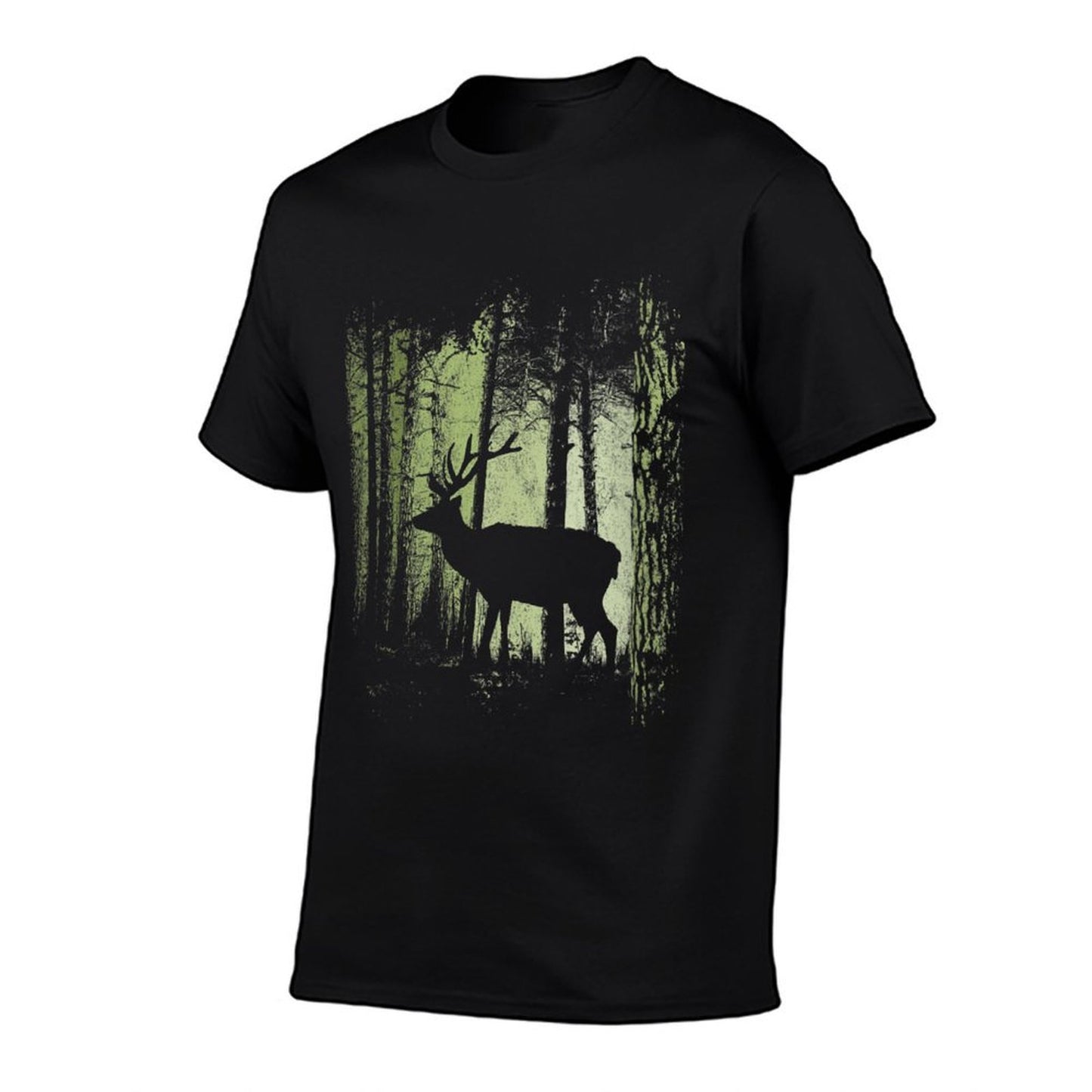 Womens Twilight Forest Wildlife Deer Stag Silhouette Stretchy T-Shirt