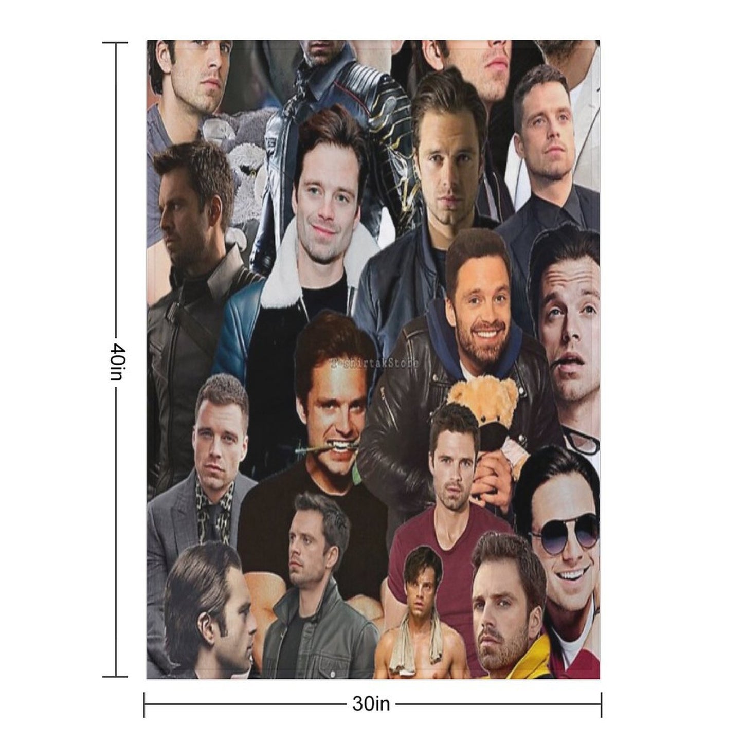 Sebastian Stan Photo Collage Quick-dry Throw Blanket