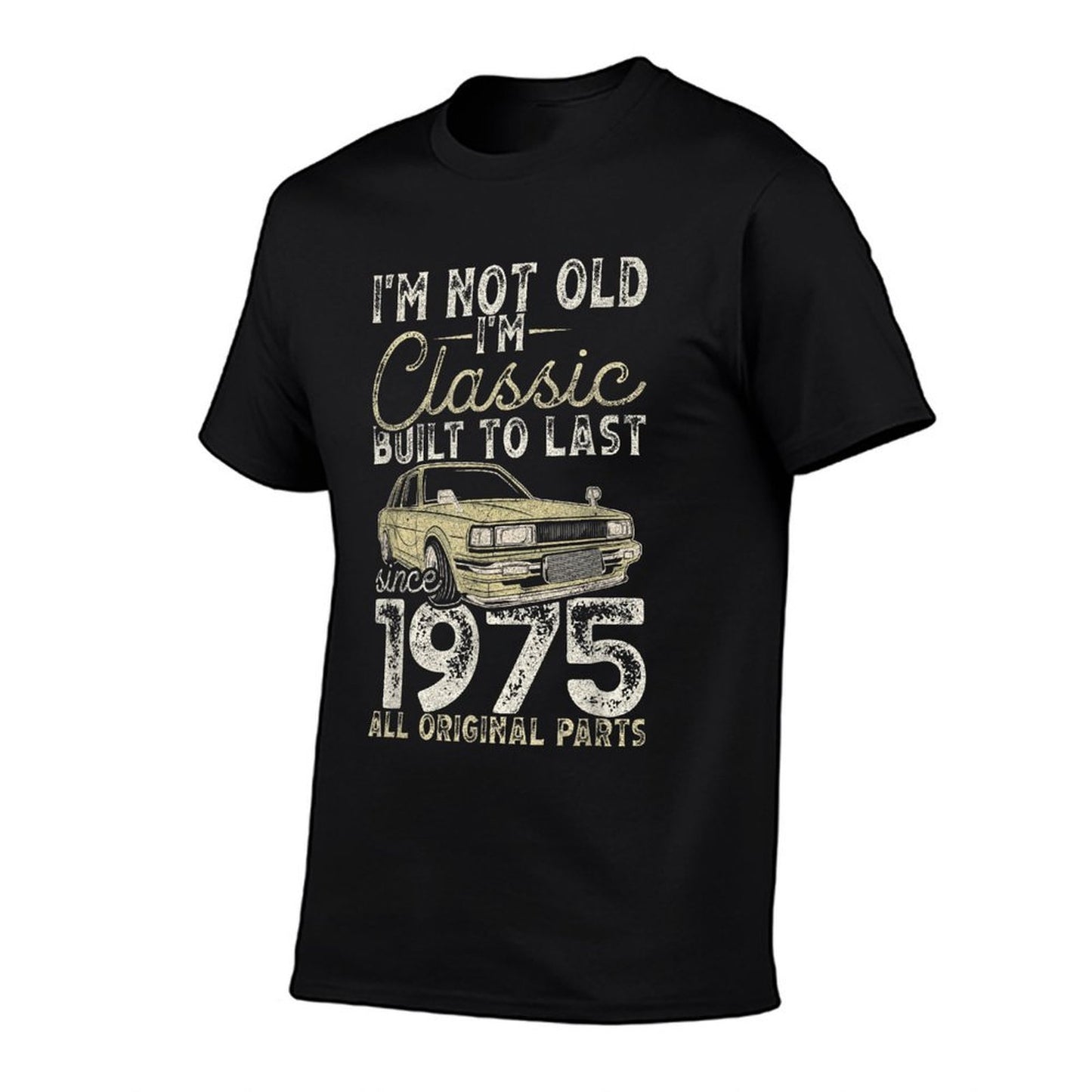 50th Birthday, Since 1975, Classic Car, 50 Year Old Heathered Texture T-Shirt