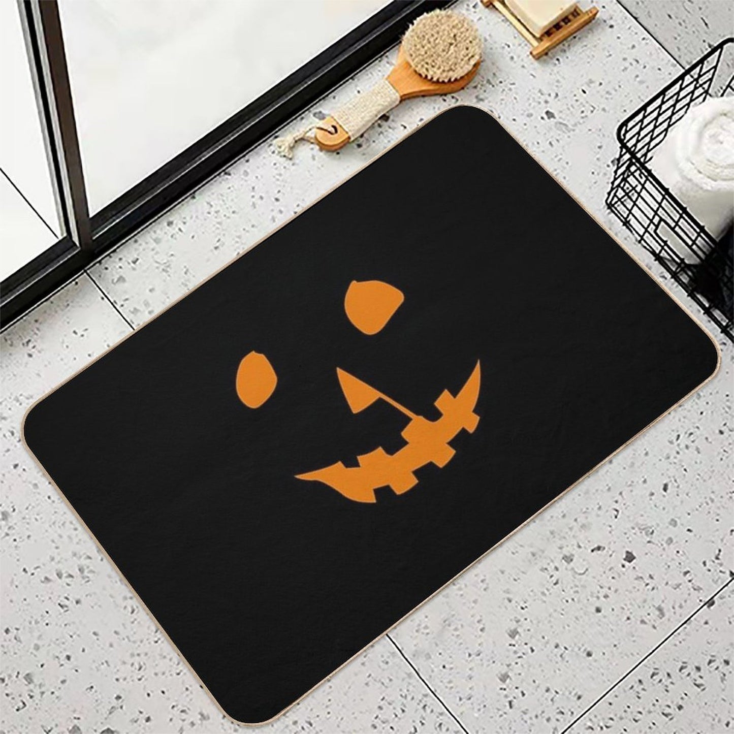 Halloween 1978 Pumpkin Shirt Jack O Lantern Absorbent Bath Mat