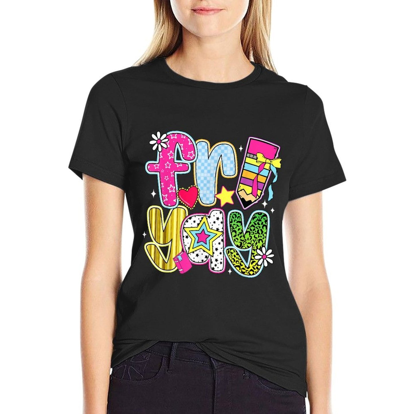 Fri-Yay Happy Friday Funny Weekend Teacher Back To School Tagless Design T-Shirt