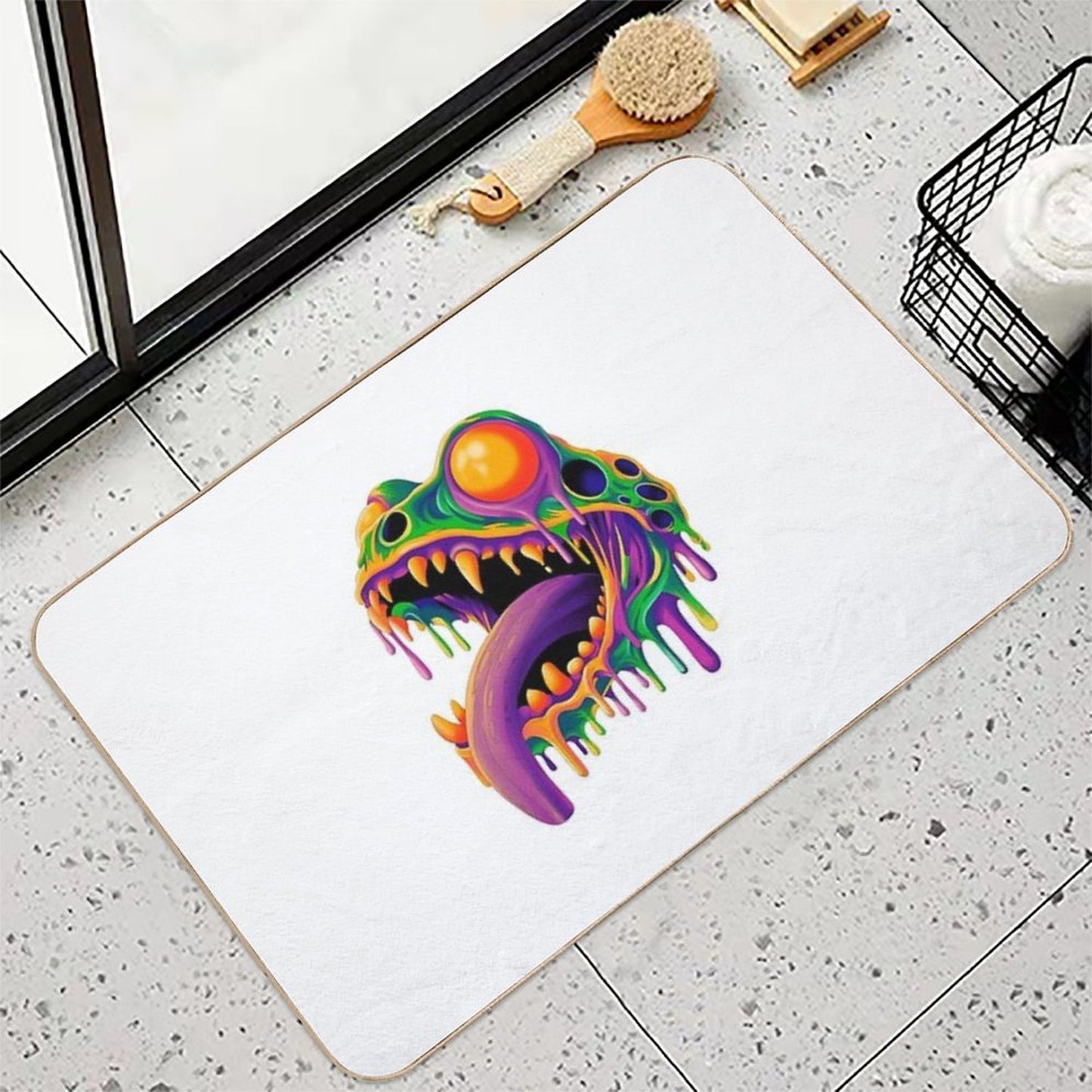 Psychadelic Frog Dripping Easy Maintenance Bath Mat