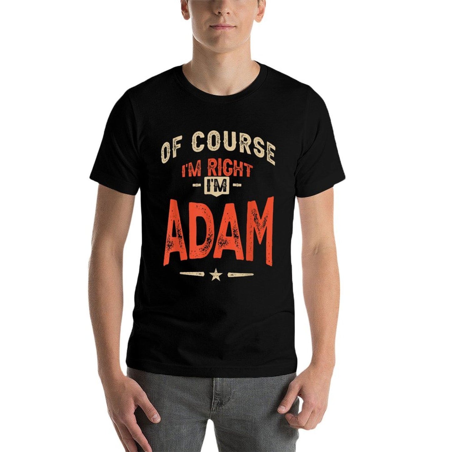 Adam Name Funny Personalized Birthday Adam Heathered Texture T-Shirt