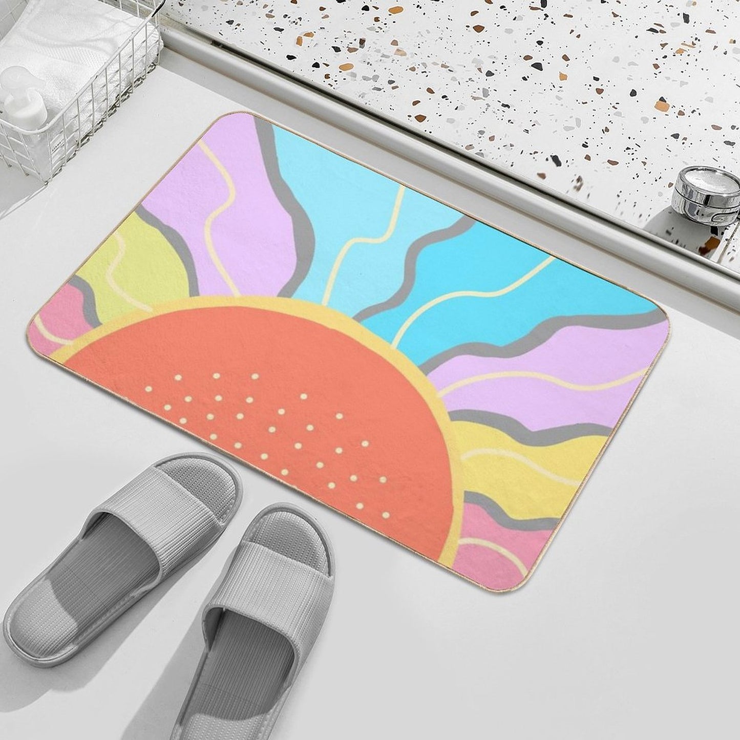Pastel Sunrise Art High-Traffic Bath Mat