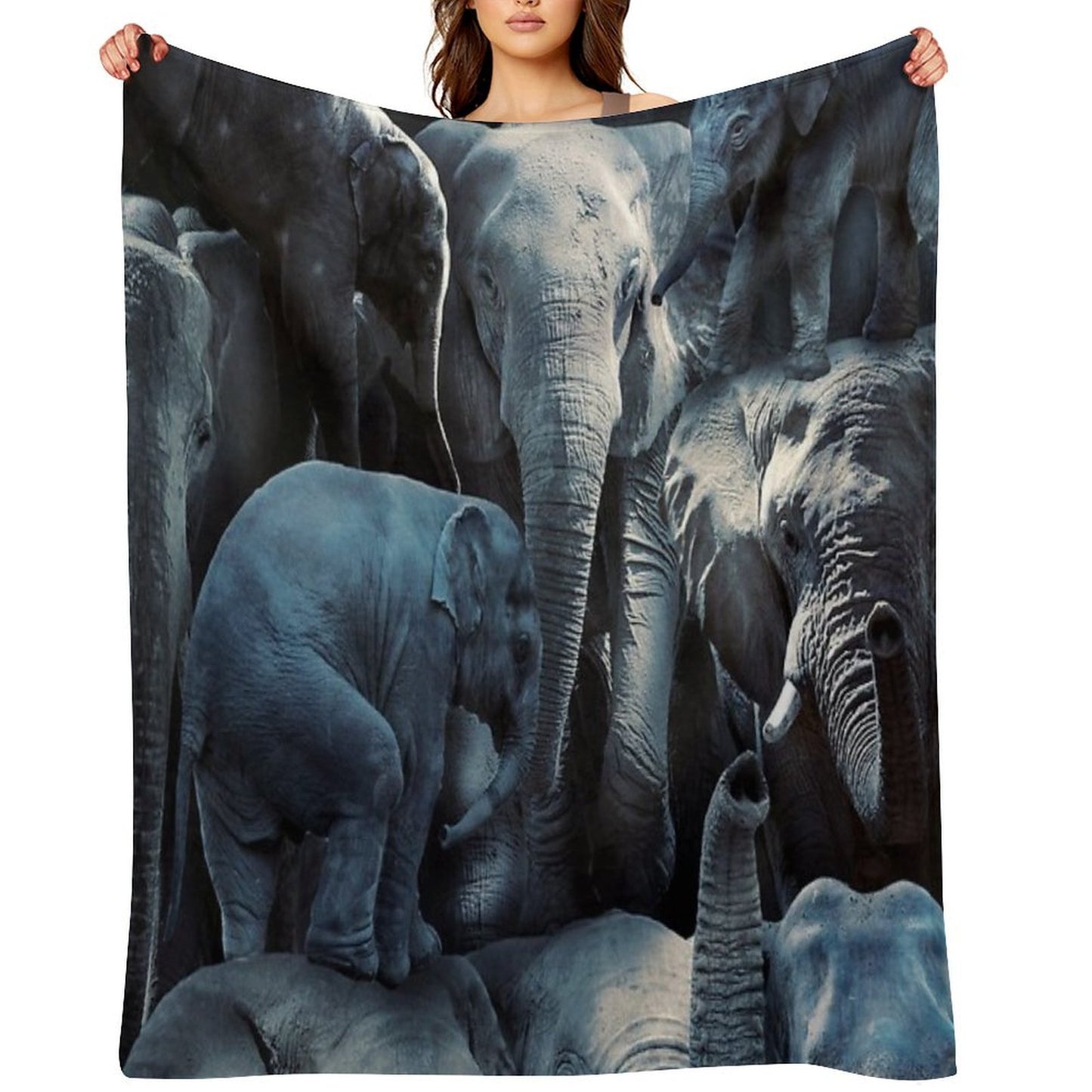 Elephants Plush Throw Blanket