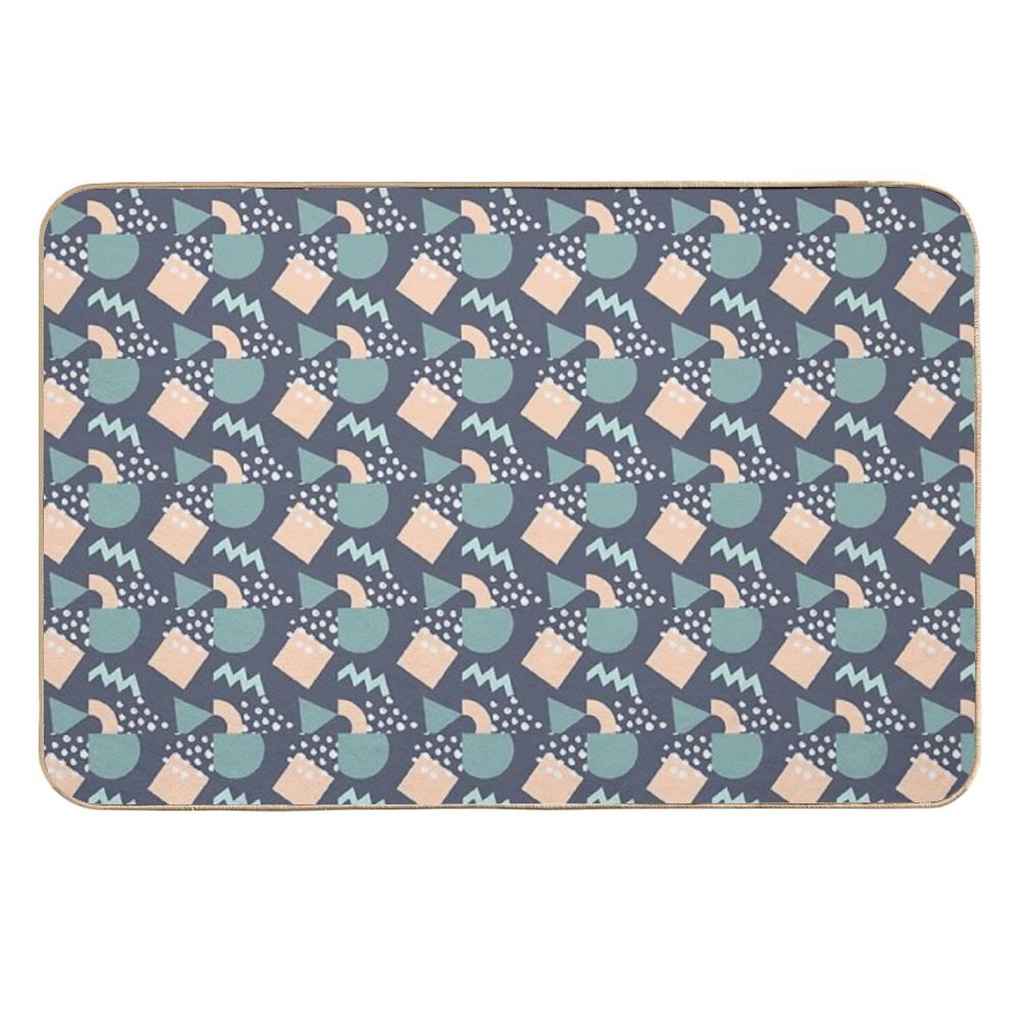 A Take on Modern Art with Triangles, Circles, Squares And Dots Rapid-Drying Bath Mat
