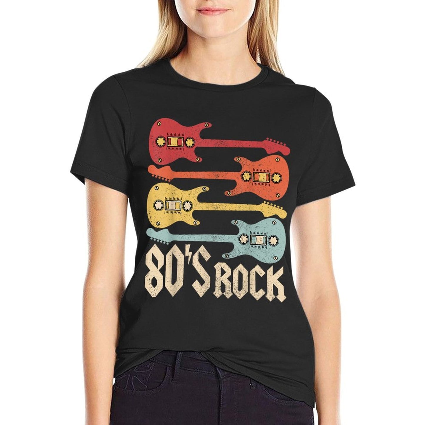 80s Rock Band Guitar Cassette Tape 1980s Vintage 80s Costume Durable T-Shirt