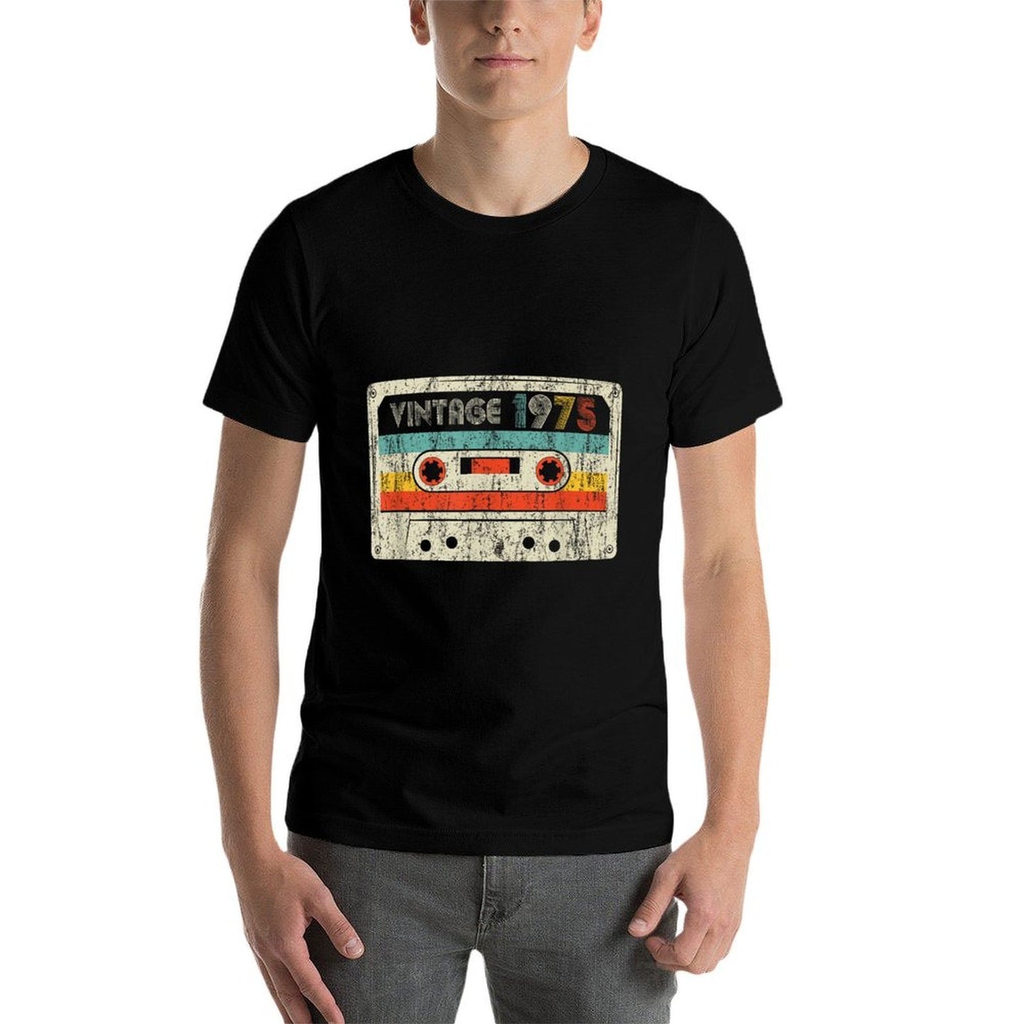 Vintage 1975 Classic Birthday 1975 Vintage Cassette Tape Cotton T-Shirt