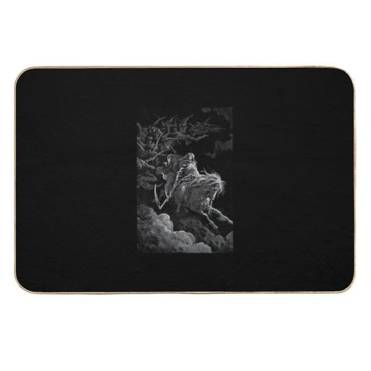 Death Gustav Dore Vintage Illustration Occult Grunge  Toxin-Free Bath Mat