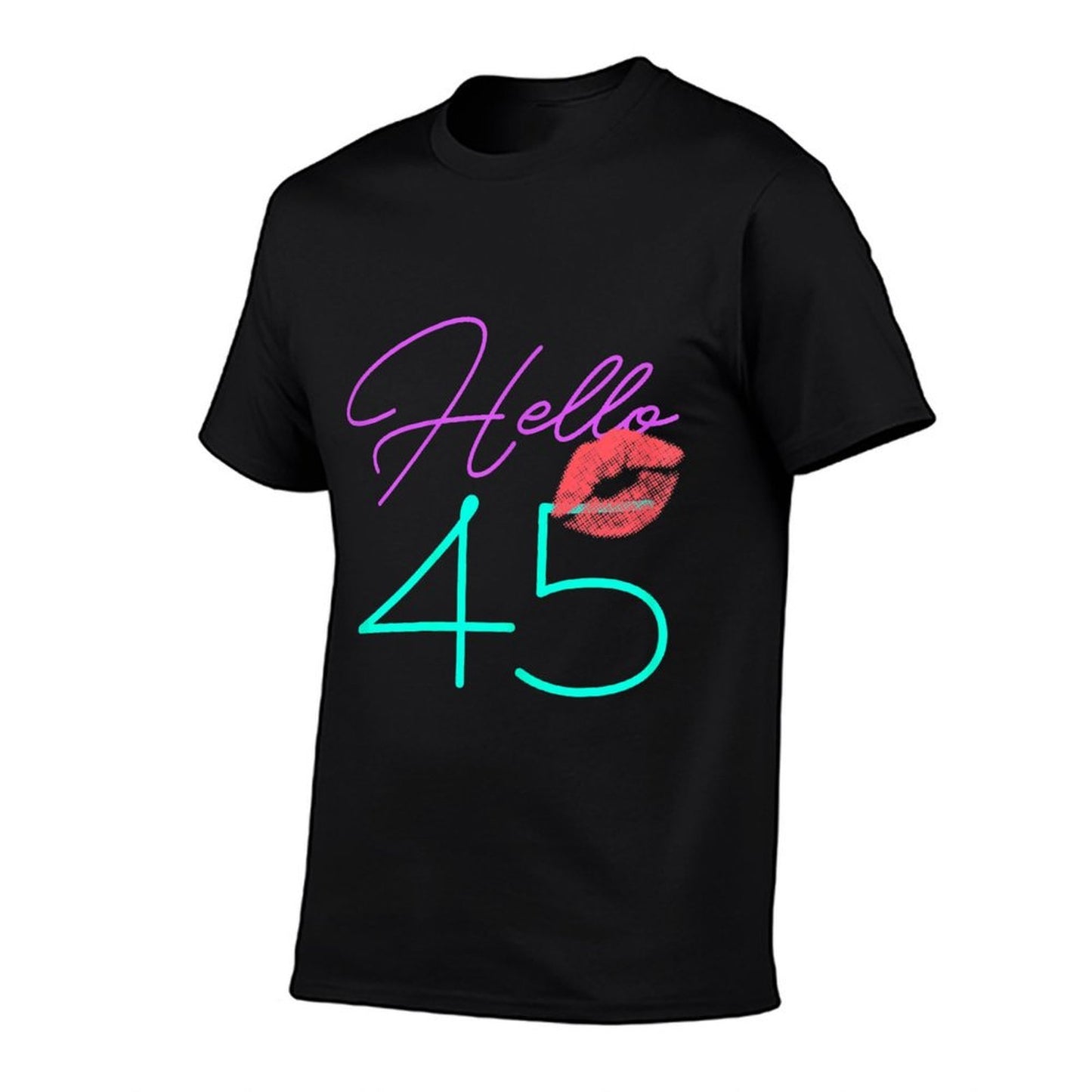 45th Birthday Funny Pink Women Gift Rolled Sleeves T-Shirt