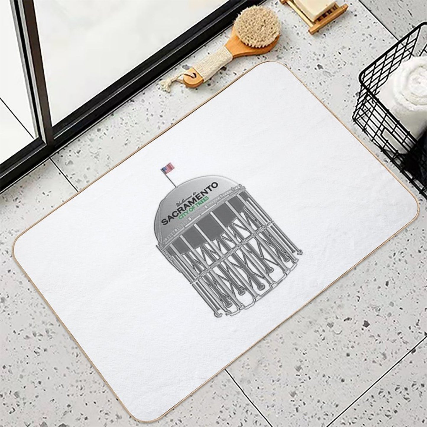 Sacramento City of Trees Tower Picaflor Clothing Long-Lasting Bath Mat