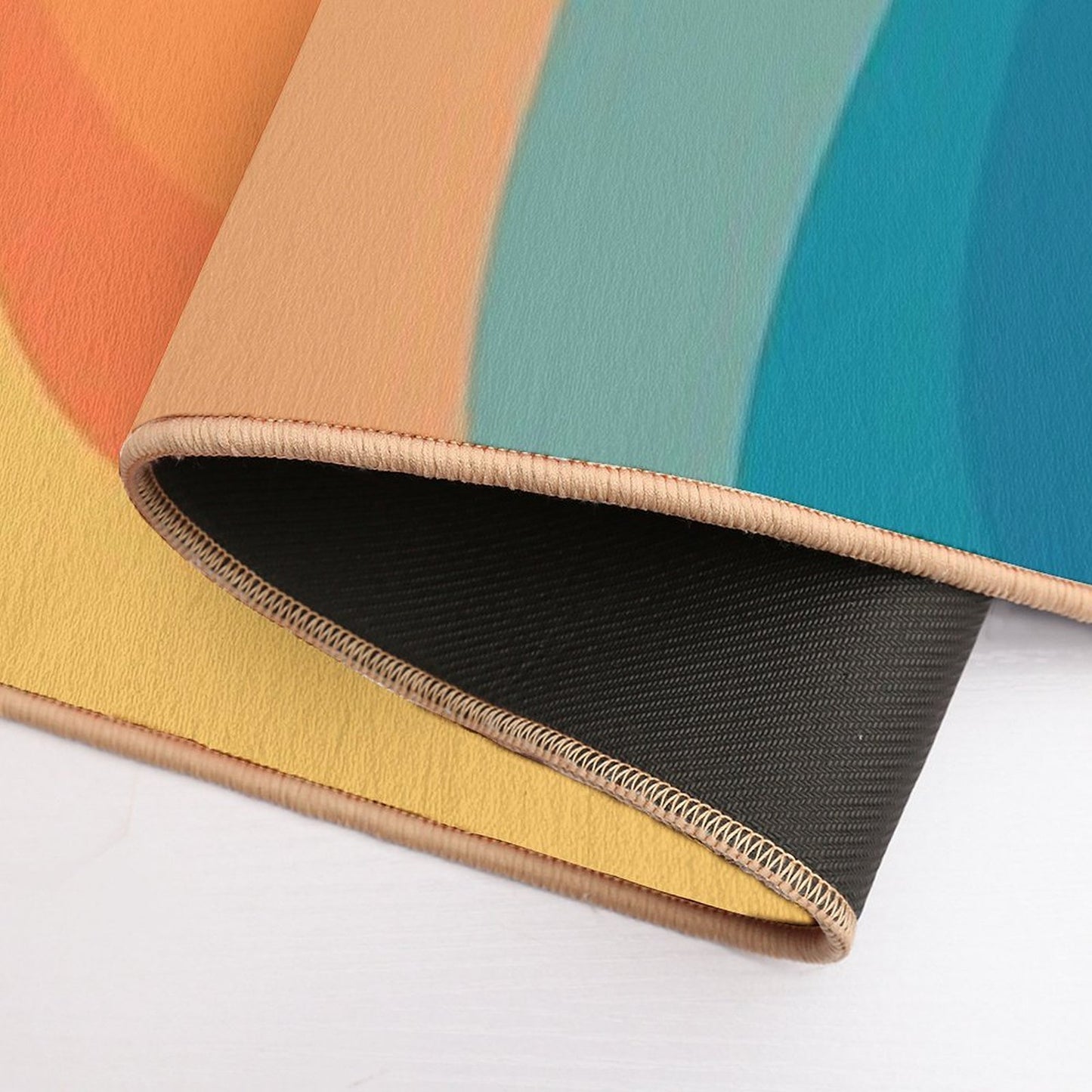 Retro Style Waves Decoration Durable Bath Mat