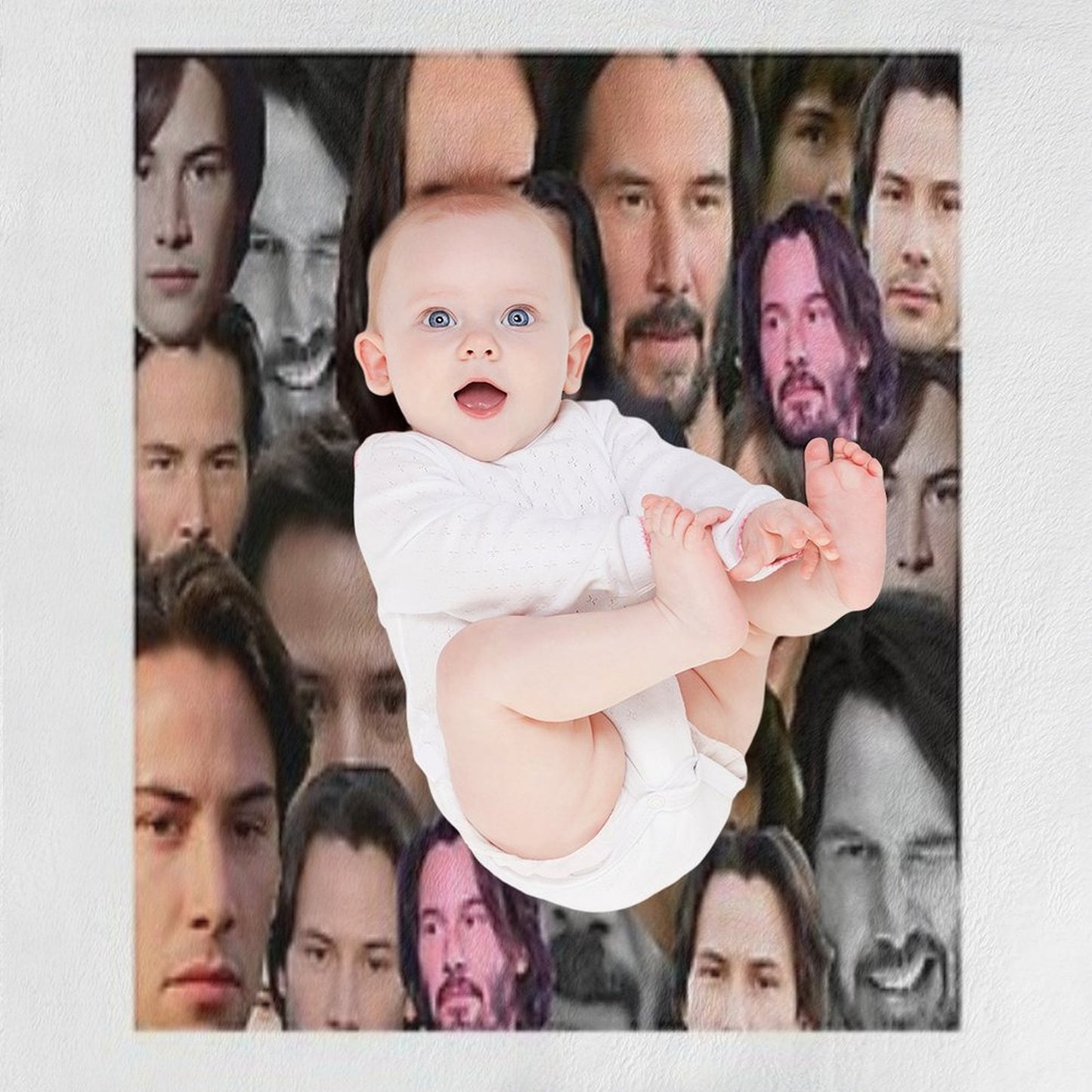 Keanu Reeves Face Collage Wrinkle-free Throw Blanket